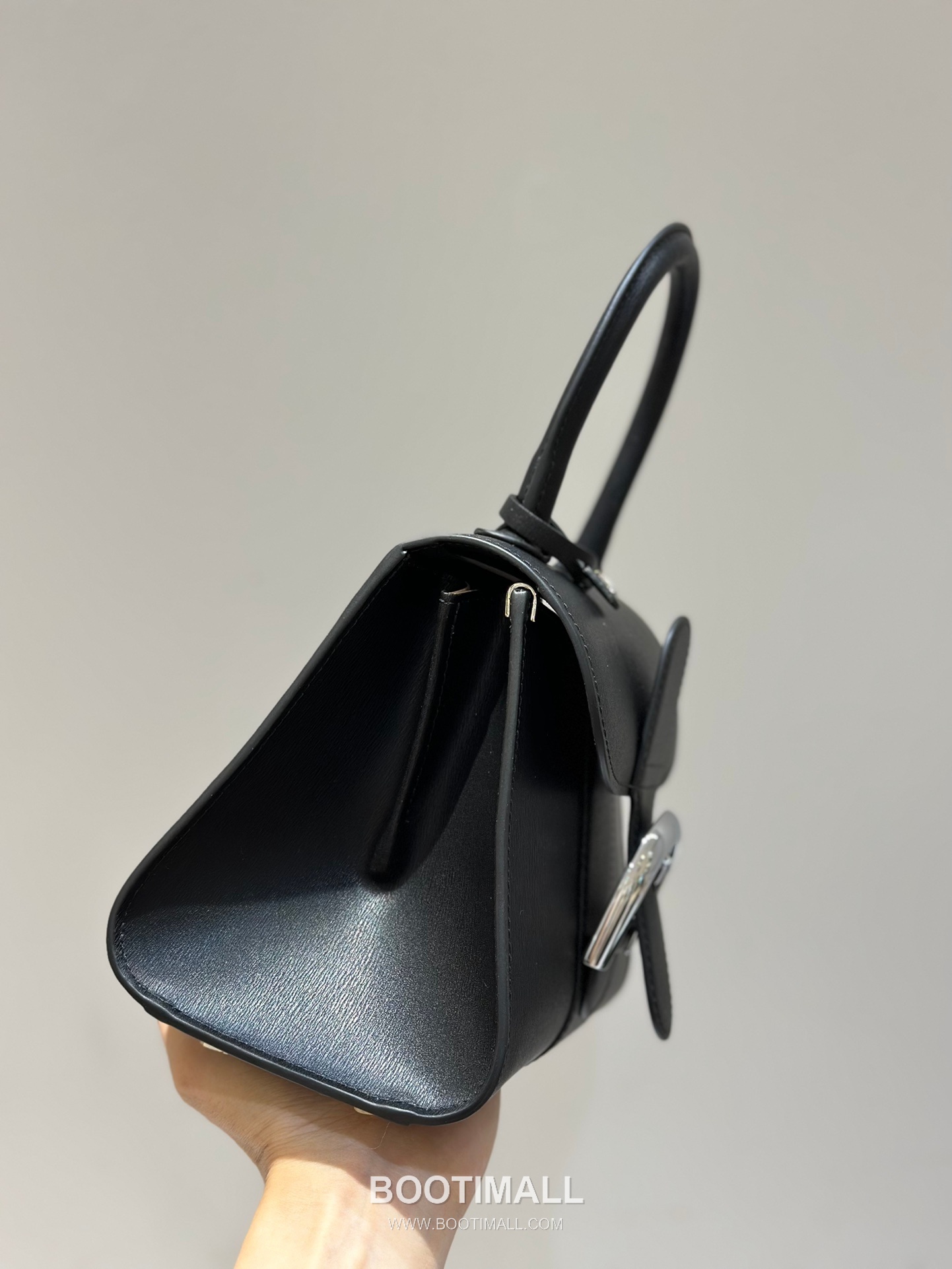 델보 브리앙 스몰 박스 카프스킨 퍼플 스트랩 메탈락 플랩 핸드백 Delvaux Brillant Small Box Calfskin Purple Strap Metal Lock Flap Handbag 99095066 20cm 4