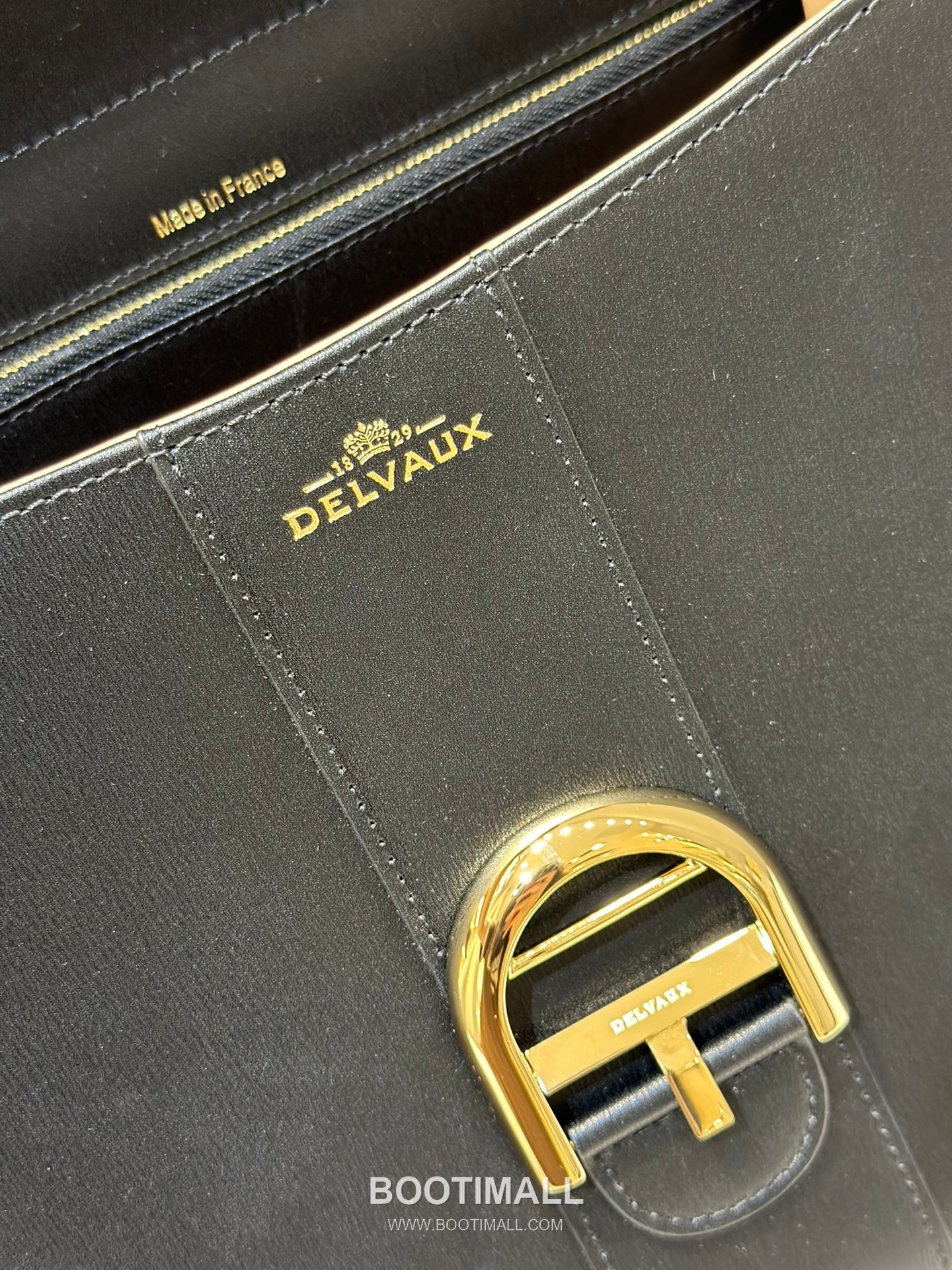 델보 브리앙 MM 박스 카프스킨 라벤더 퍼플 스트랩 메탈락 플랩 핸드백 Delvaux Brillant MM Box Calfskin Lavender Purple Strap Metal Lock Flap Handbag 99105066 28cm 6