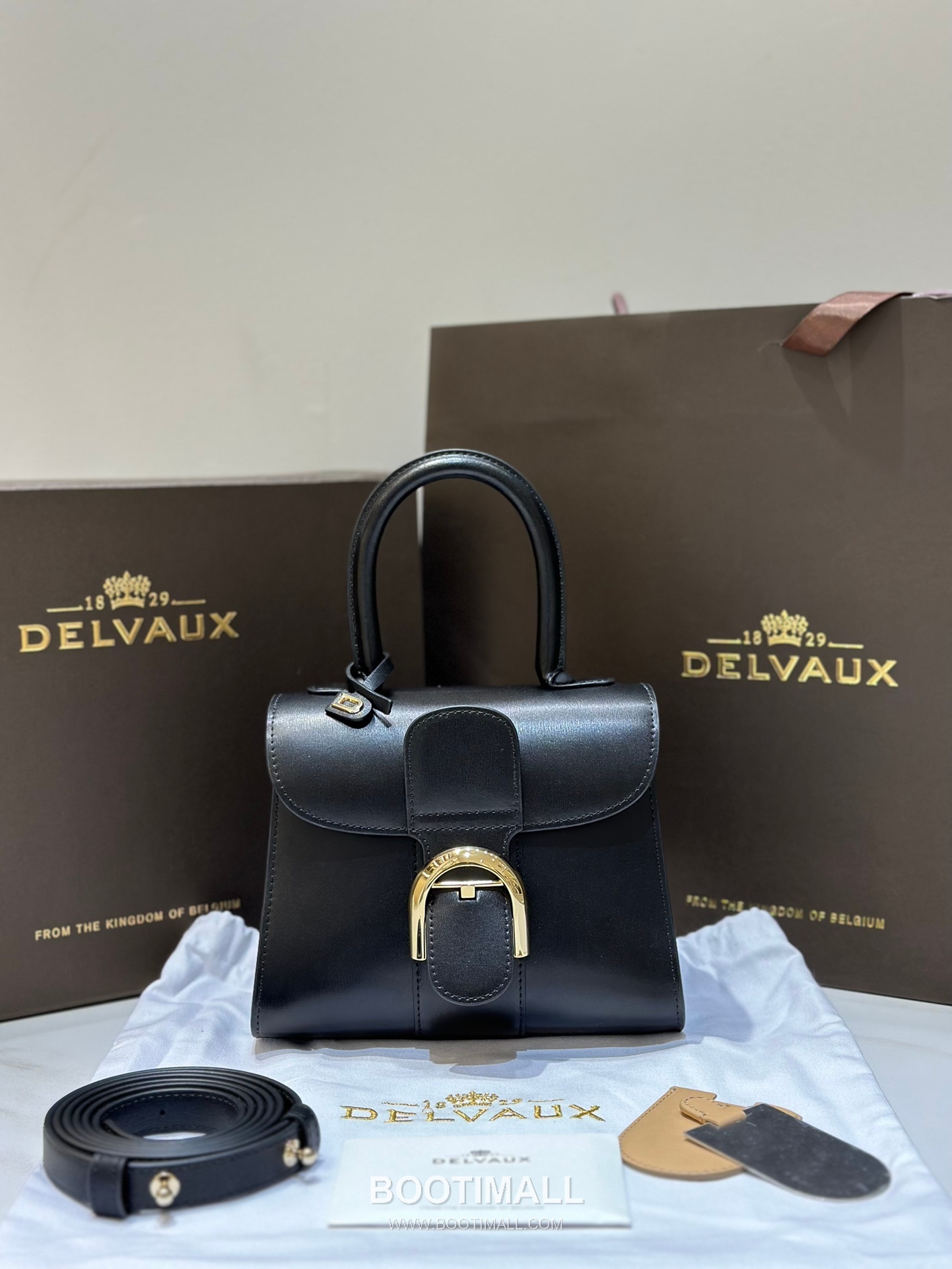 델보 브리앙 스몰 박스 카프스킨 퍼플 스트랩 메탈락 플랩 핸드백 Delvaux Brillant Small Box Calfskin Purple Strap Metal Lock Flap Handbag 99095066 20cm 1