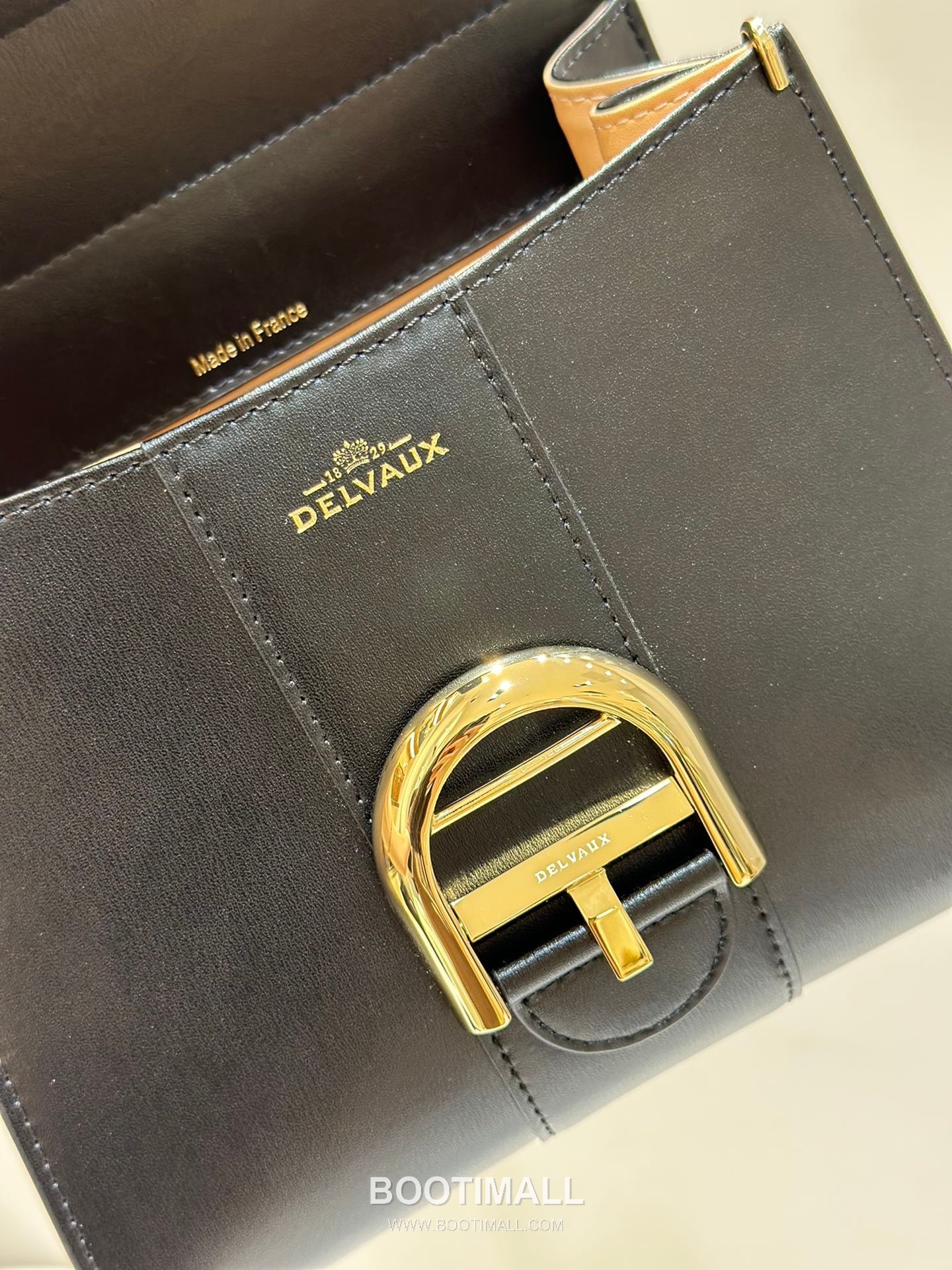 델보 브리앙 스몰 박스 카프스킨 퍼플 스트랩 메탈락 플랩 핸드백 Delvaux Brillant Small Box Calfskin Purple Strap Metal Lock Flap Handbag 99095066 20cm 7