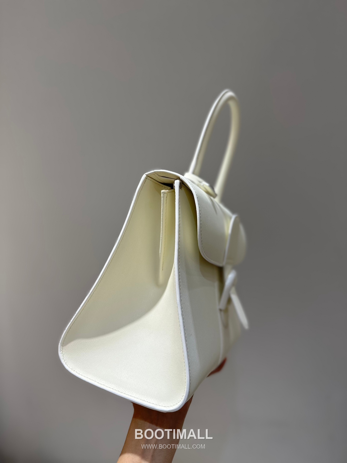 델보 브리앙 MM 박스 카프스킨 라벤더 퍼플 스트랩 메탈락 플랩 핸드백 Delvaux Brillant MM Box Calfskin Lavender Purple Strap Metal Lock Flap Handbag 99105066 28cm 10