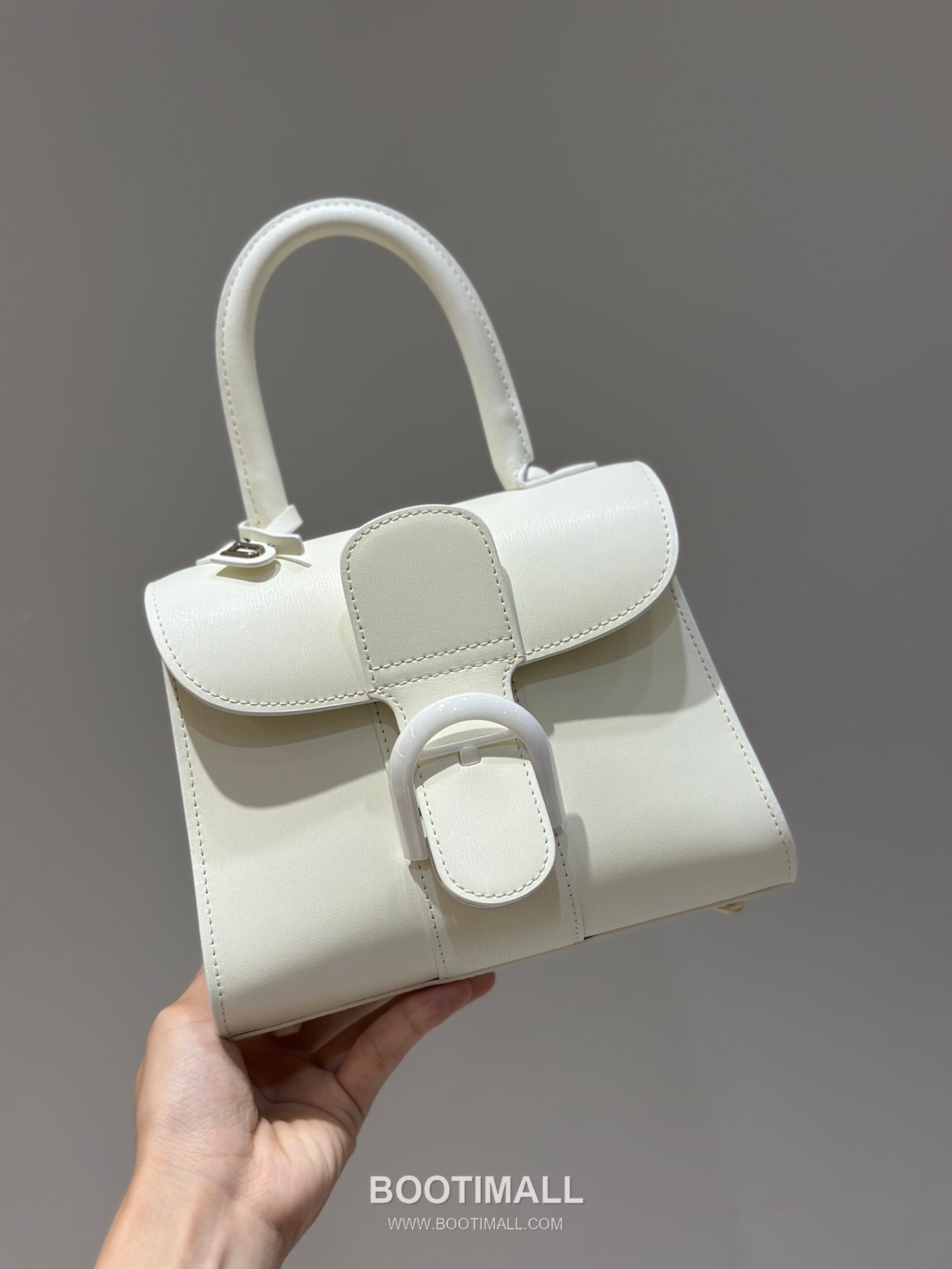 델보 브리앙 스몰 박스 카프스킨 퍼플 스트랩 메탈락 플랩 핸드백 Delvaux Brillant Small Box Calfskin Purple Strap Metal Lock Flap Handbag 99095066 20cm 5