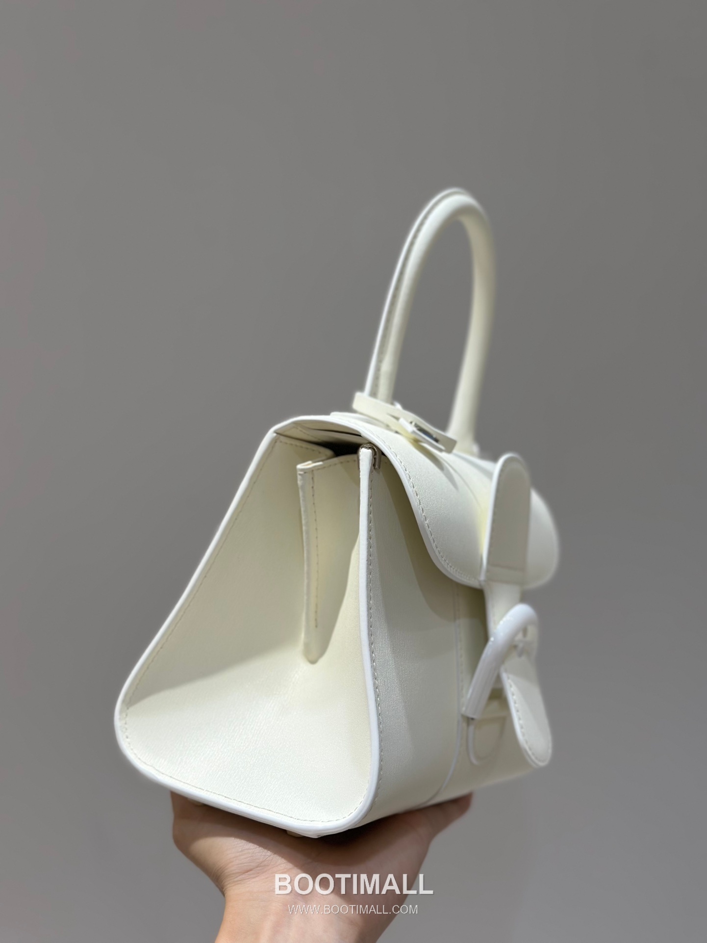 델보 브리앙 스몰 박스 카프스킨 퍼플 스트랩 메탈락 플랩 핸드백 Delvaux Brillant Small Box Calfskin Purple Strap Metal Lock Flap Handbag 99095066 20cm 7