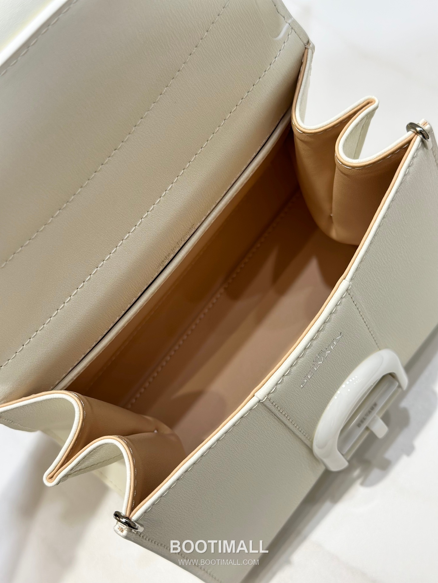 델보 브리앙 스몰 박스 카프스킨 퍼플 스트랩 메탈락 플랩 핸드백 Delvaux Brillant Small Box Calfskin Purple Strap Metal Lock Flap Handbag 99095066 20cm 11