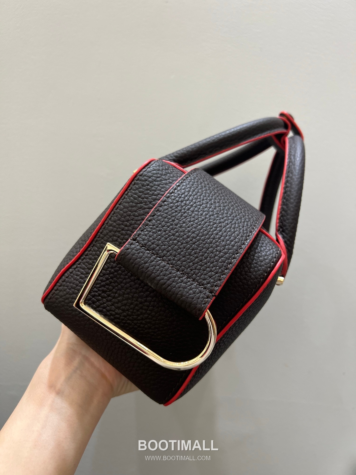 델보 쿨 박스 미니 카프스킨 옐로우 스트랩 D링 지퍼 토트 핸드백 Delvaux Cool Box Mini Calfskin Yellow Strap D Ring Zip Tote Handbag 99120066 22cm 3