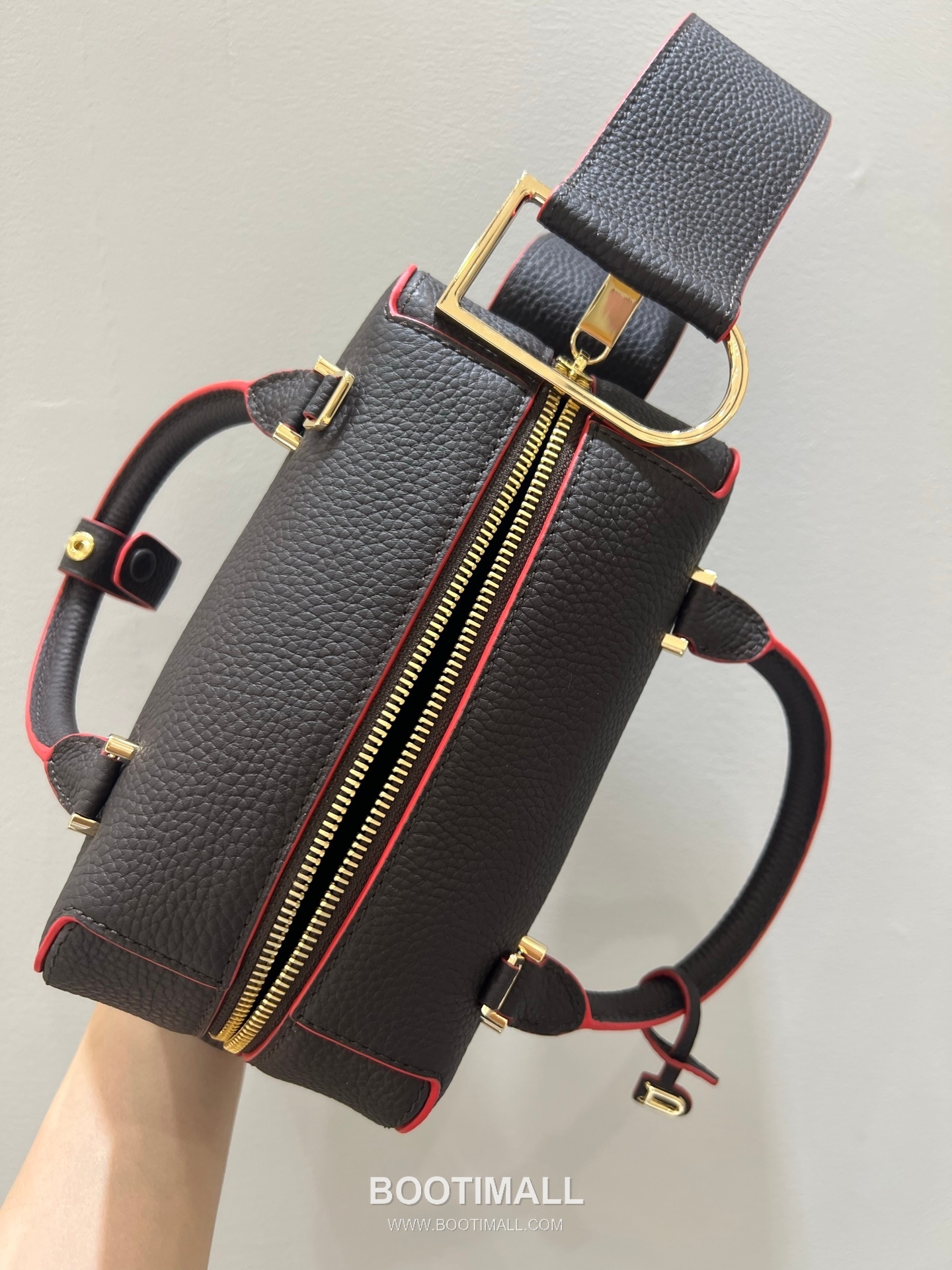 델보 쿨 박스 미니 카프스킨 옐로우 스트랩 D링 지퍼 토트 핸드백 Delvaux Cool Box Mini Calfskin Yellow Strap D Ring Zip Tote Handbag 99120066 22cm 6