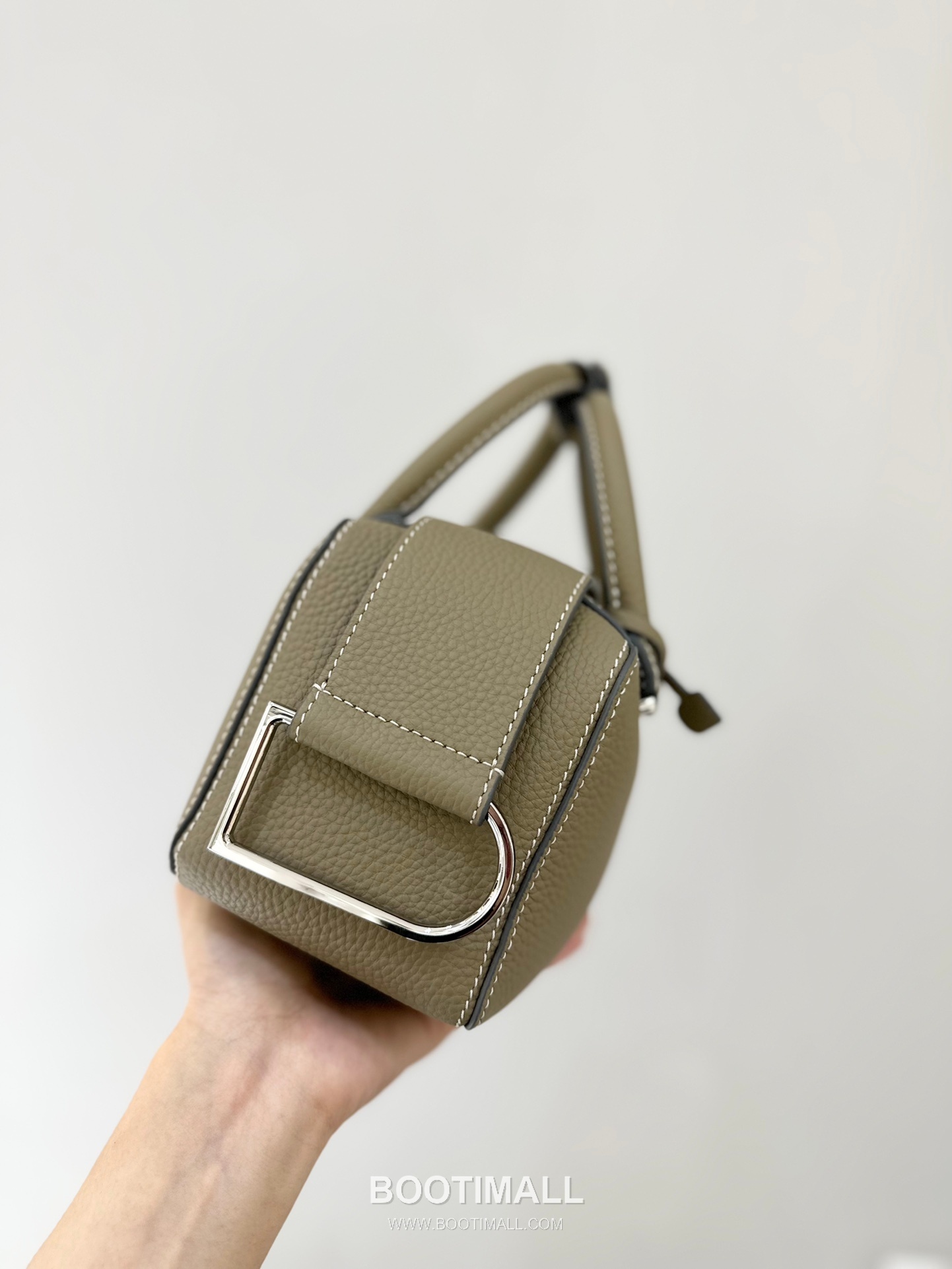 델보 쿨 박스 미니 카프스킨 옐로우 스트랩 D링 지퍼 토트 핸드백 Delvaux Cool Box Mini Calfskin Yellow Strap D Ring Zip Tote Handbag 99120066 22cm 4