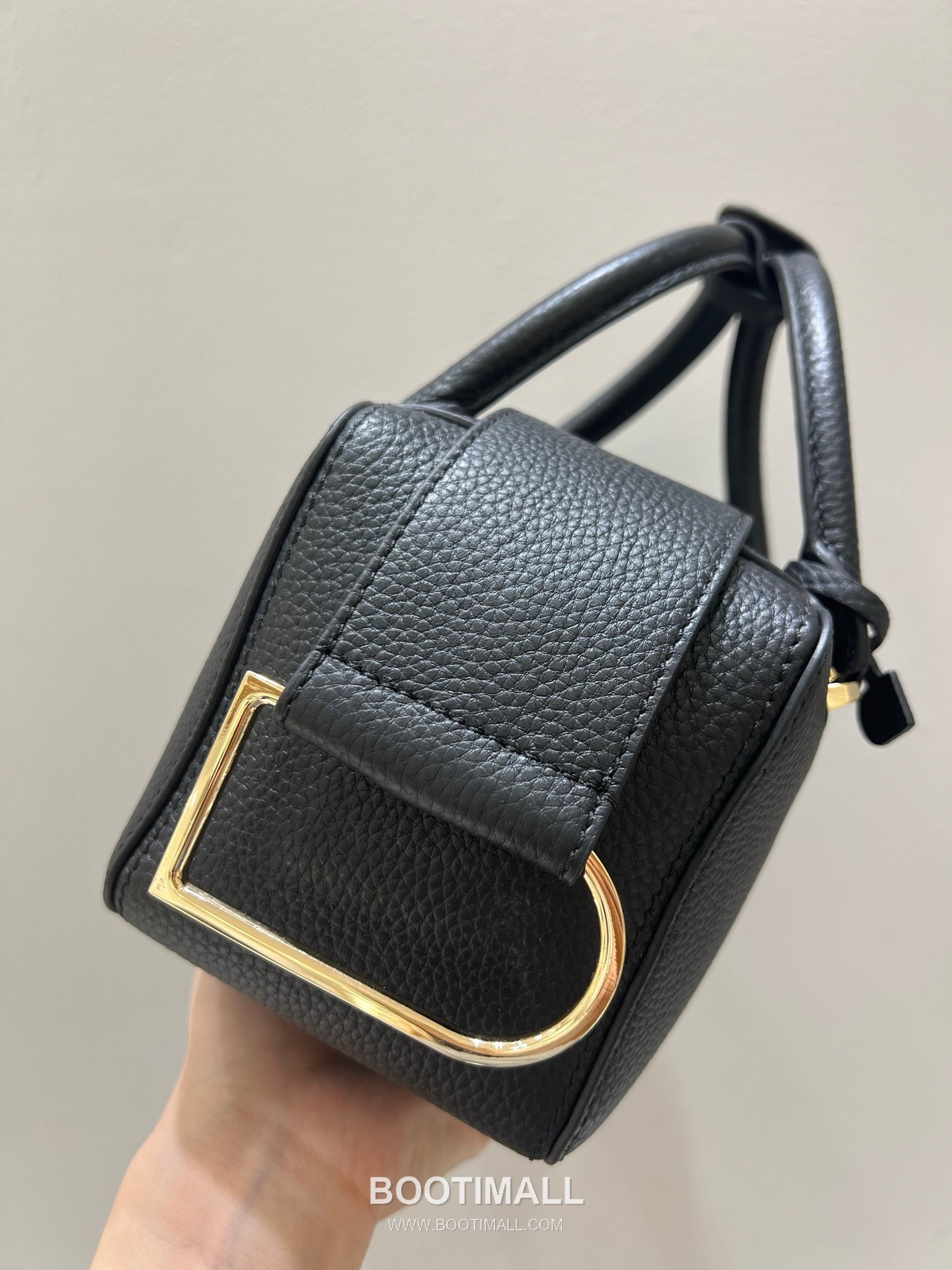 델보 쿨 박스 미니 카프스킨 옐로우 스트랩 D링 지퍼 토트 핸드백 Delvaux Cool Box Mini Calfskin Yellow Strap D Ring Zip Tote Handbag 99120066 22cm 3