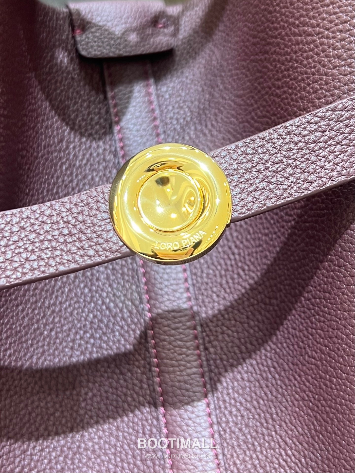 로로피아나 기에라 쇼퍼 라지 그레인 레더 그레이 벨트링 토트 핸드백 Loro Piana Ghiera Shopper Large Grain Leather Gray Belt Ring Tote Handbag 40cm 6