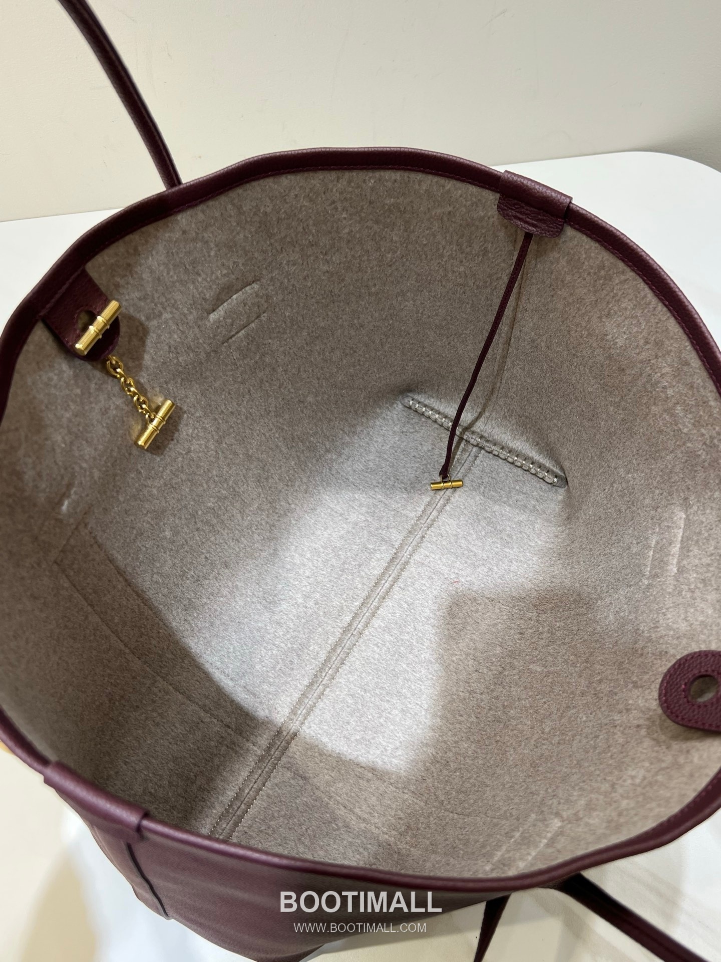 로로피아나 기에라 쇼퍼 라지 그레인 레더 그레이 벨트링 토트 핸드백 Loro Piana Ghiera Shopper Large Grain Leather Gray Belt Ring Tote Handbag 40cm 8