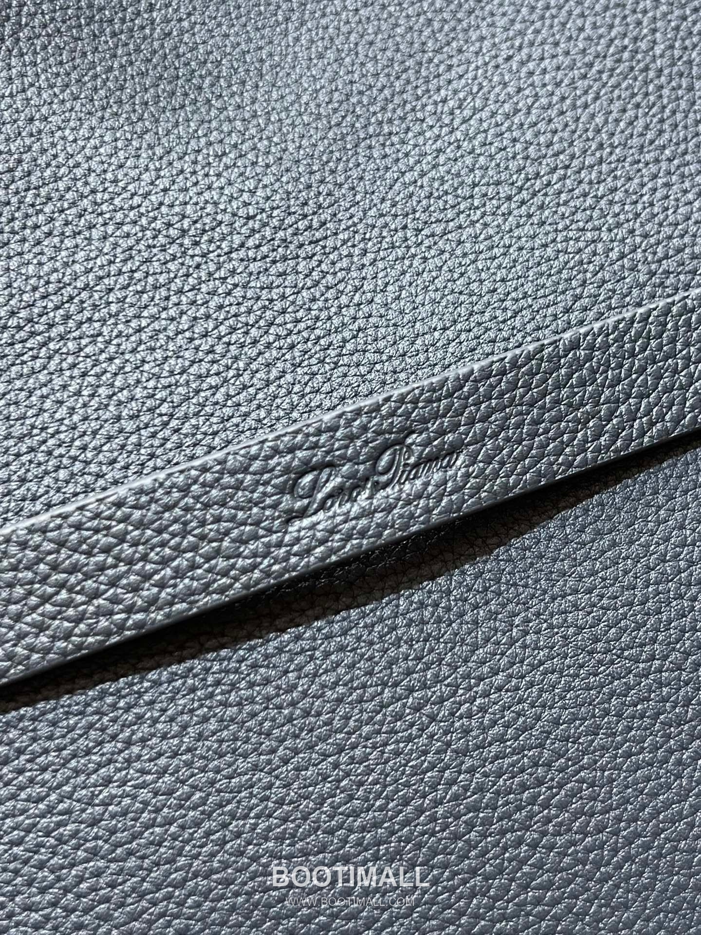 로로피아나 기에라 쇼퍼 라지 그레인 레더 그레이 벨트링 토트 핸드백 Loro Piana Ghiera Shopper Large Grain Leather Gray Belt Ring Tote Handbag 40cm 5