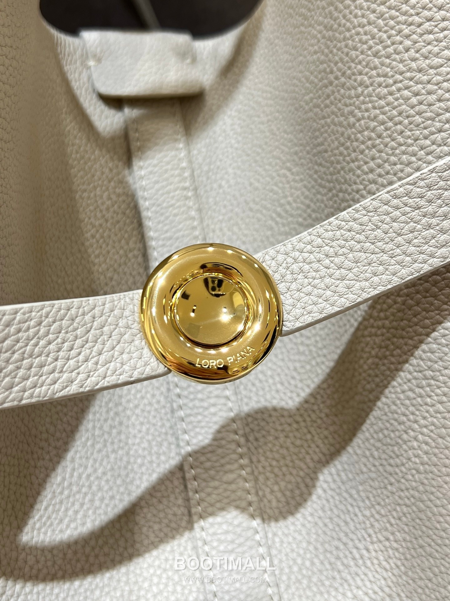 로로피아나 기에라 쇼퍼 라지 그레인 레더 그레이 벨트링 토트 핸드백 Loro Piana Ghiera Shopper Large Grain Leather Gray Belt Ring Tote Handbag 40cm 6