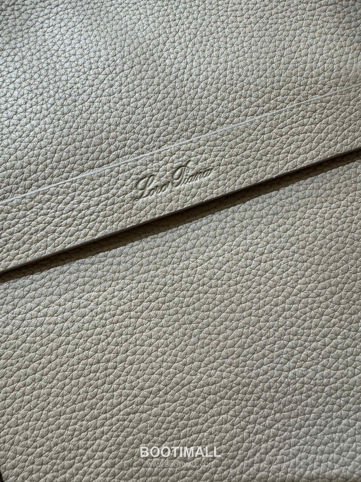 로로피아나 기에라 쇼퍼 라지 그레인 레더 그레이 벨트링 토트 핸드백 Loro Piana Ghiera Shopper Large Grain Leather Gray Belt Ring Tote Handbag 40cm 6