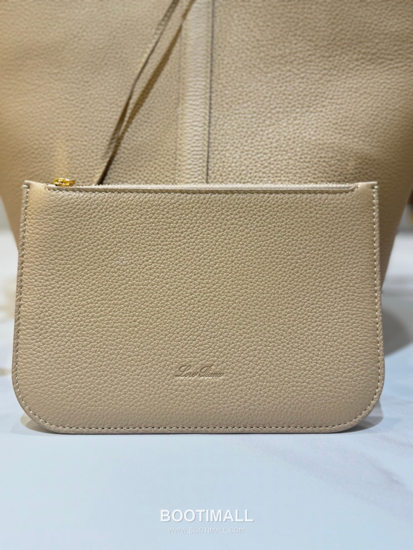 로로피아나 기에라 쇼퍼 라지 그레인 레더 그레이 벨트링 토트 핸드백 Loro Piana Ghiera Shopper Large Grain Leather Gray Belt Ring Tote Handbag 40cm 9