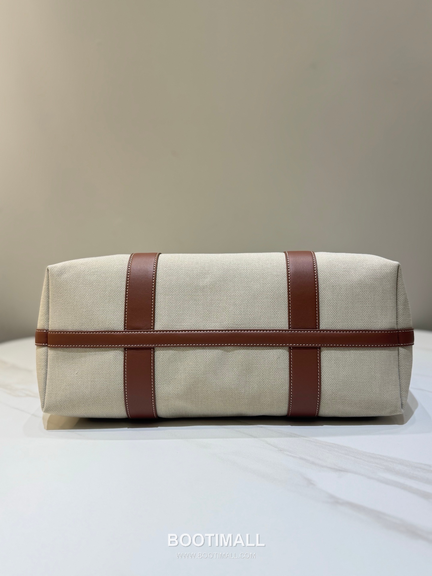 로로피아나 기에라 쇼퍼 라지 캔버스 카프스킨 베이지 벨트링 토트 핸드백 Loro Piana Ghiera Shopper Large Canvas Calfskin Beige Belt Ring Tote Handbag 40cm 7