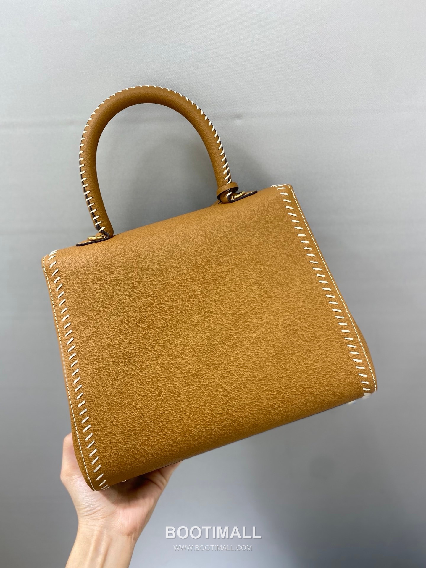 델보 브리앙 21 박스 카프스킨 카멜 스트랩 외부스티치 메탈락 플랩 핸드백 Delvaux Brillant 21 Box Calfskin Camel Strap External Stitch Metal Lock Flap Handbag 99150066 28cm 3