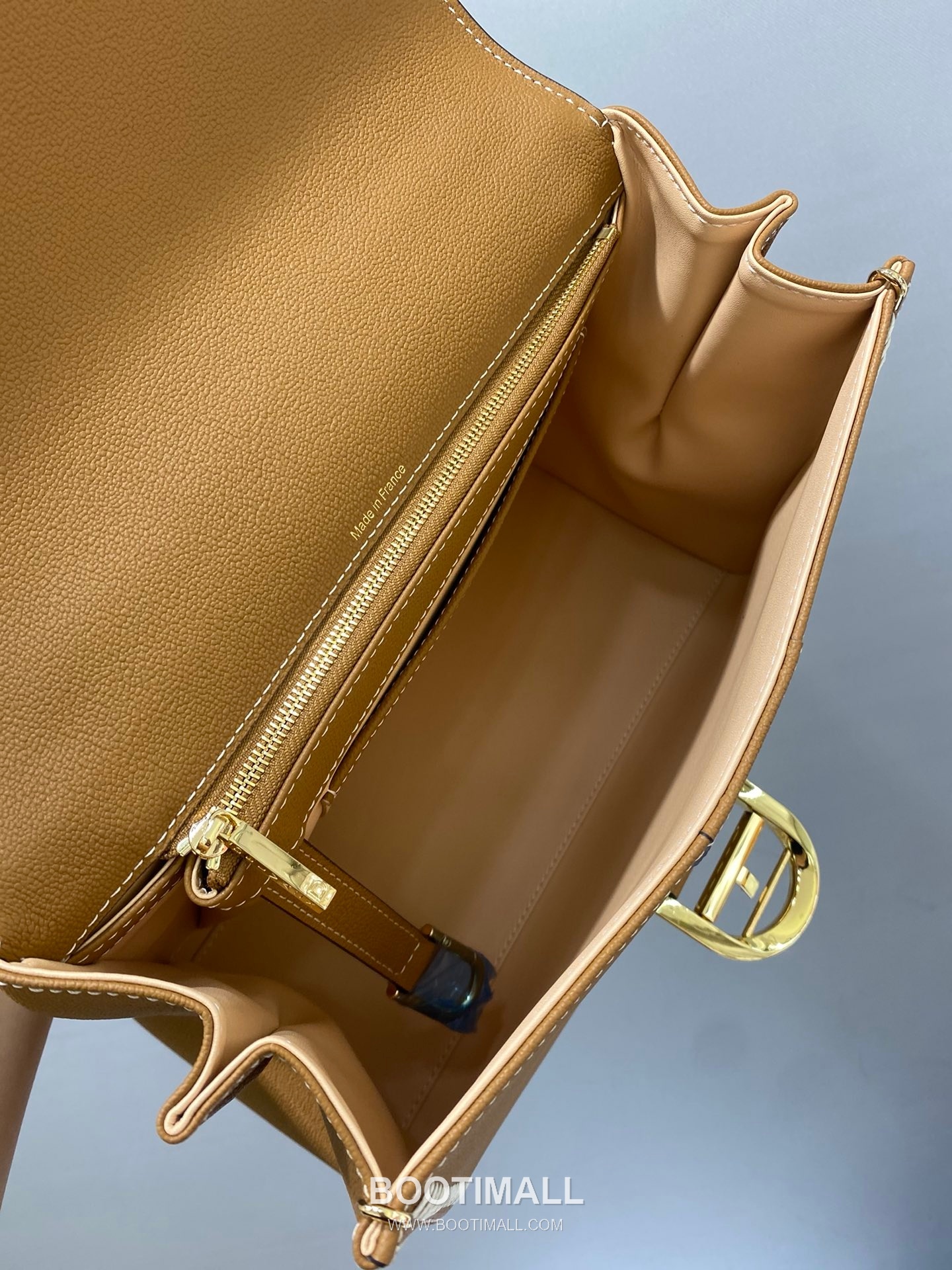 델보 브리앙 21 박스 카프스킨 카멜 스트랩 외부스티치 메탈락 플랩 핸드백 Delvaux Brillant 21 Box Calfskin Camel Strap External Stitch Metal Lock Flap Handbag 99150066 28cm 8