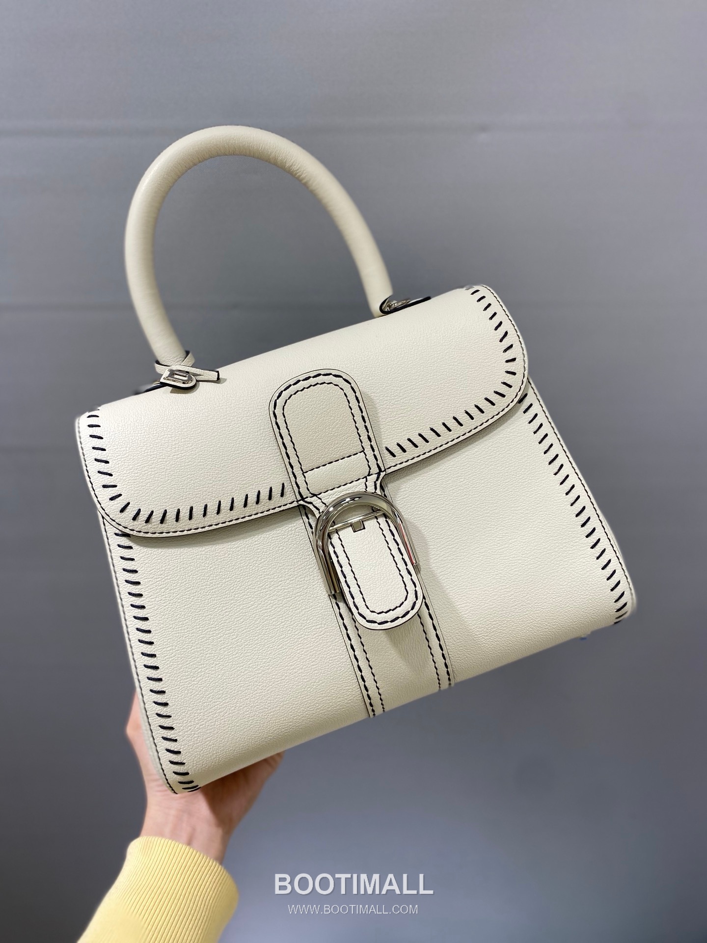 델보 브리앙 21 박스 카프스킨 카멜 스트랩 외부스티치 메탈락 플랩 핸드백 Delvaux Brillant 21 Box Calfskin Camel Strap External Stitch Metal Lock Flap Handbag 99150066 28cm 2