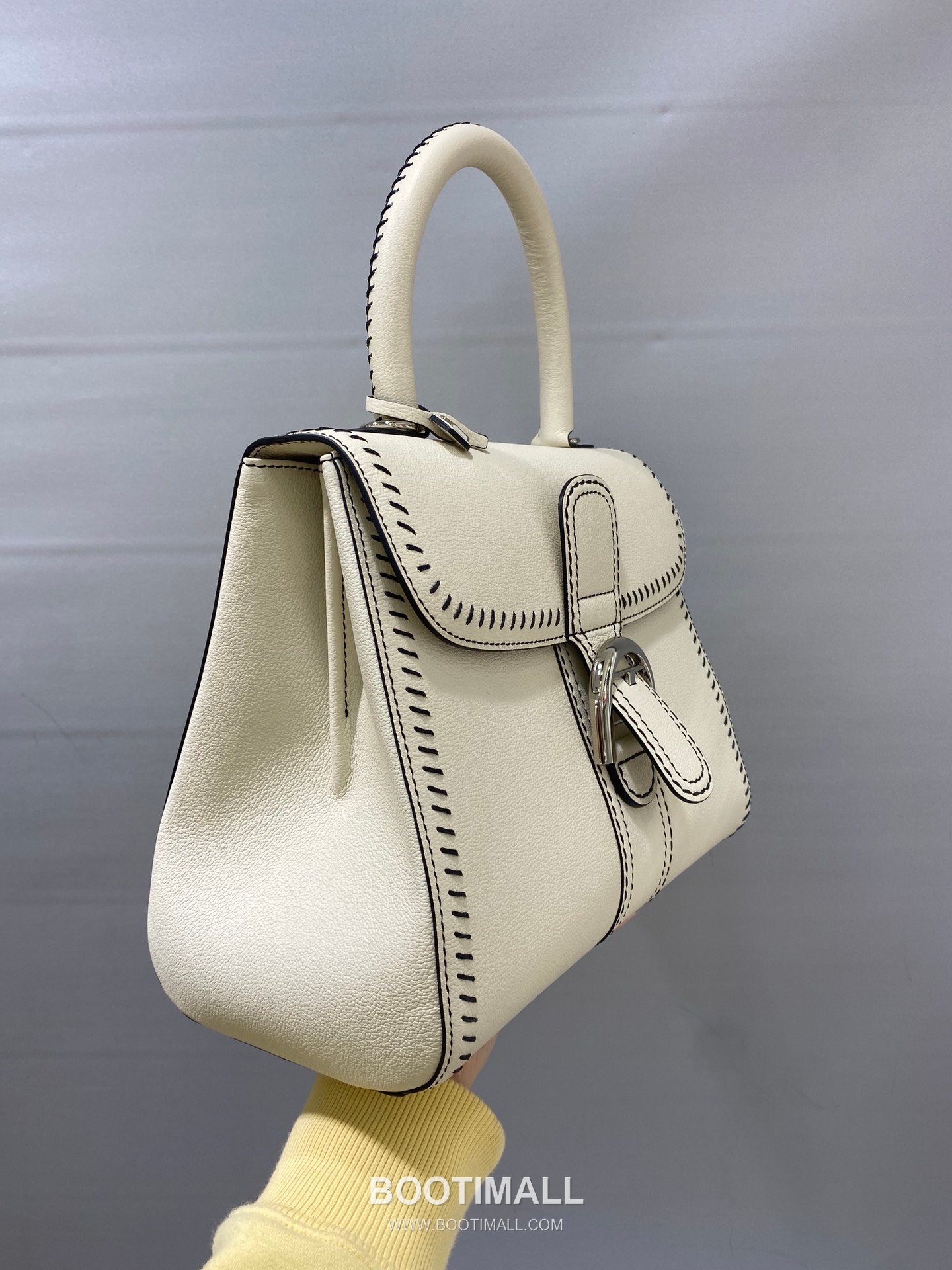 델보 브리앙 21 박스 카프스킨 카멜 스트랩 외부스티치 메탈락 플랩 핸드백 Delvaux Brillant 21 Box Calfskin Camel Strap External Stitch Metal Lock Flap Handbag 99150066 28cm 4