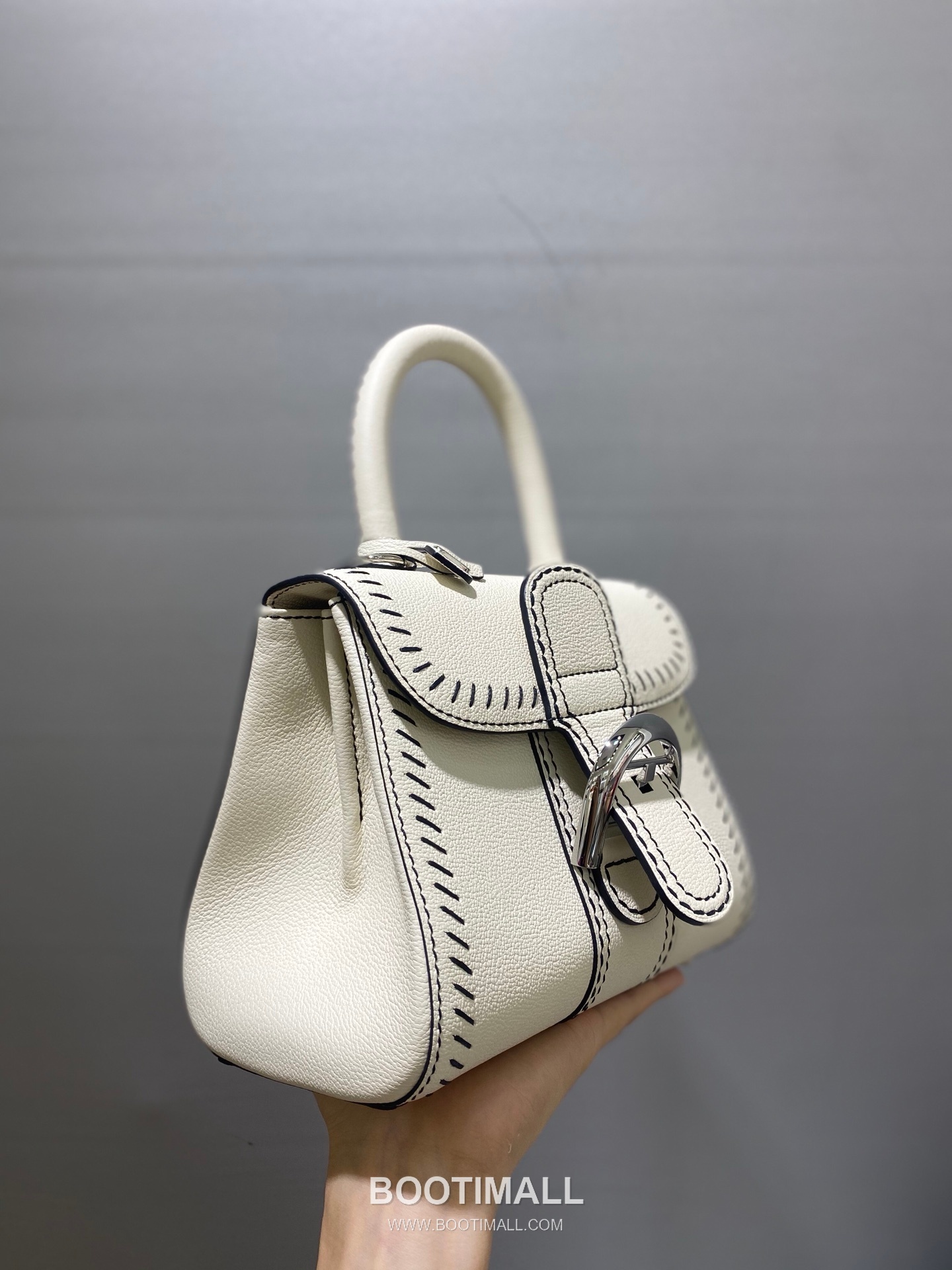 델보 브리앙 21 스몰 박스 카프스킨 카멜 스트랩 외부스티치 메탈락 플랩 핸드백 Delvaux Brillant 21 Small Box Calfskin Camel Strap External Stitch Metal Lock Flap Handbag 99125066 20cm 4