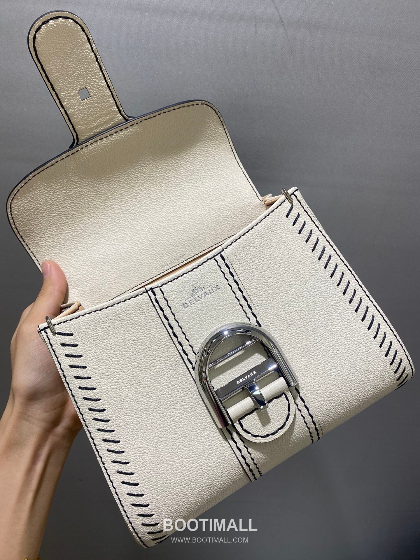 델보 브리앙 21 스몰 박스 카프스킨 카멜 스트랩 외부스티치 메탈락 플랩 핸드백 Delvaux Brillant 21 Small Box Calfskin Camel Strap External Stitch Metal Lock Flap Handbag 99125066 20cm 7