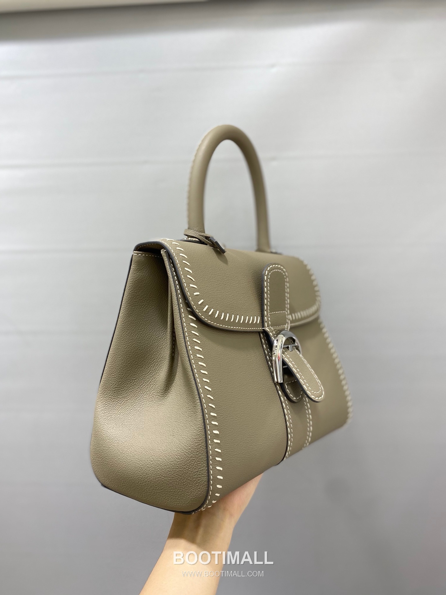델보 브리앙 21 박스 카프스킨 카멜 스트랩 외부스티치 메탈락 플랩 핸드백 Delvaux Brillant 21 Box Calfskin Camel Strap External Stitch Metal Lock Flap Handbag 99150066 28cm 4