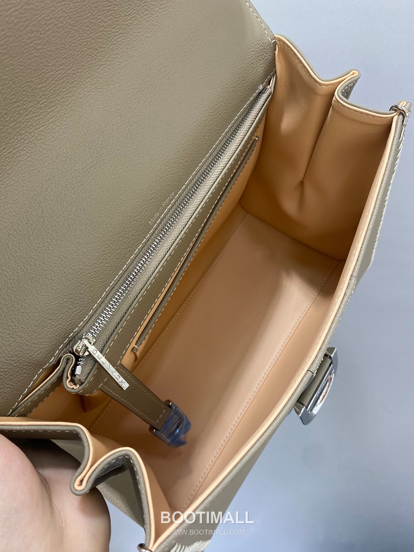 델보 브리앙 21 박스 카프스킨 카멜 스트랩 외부스티치 메탈락 플랩 핸드백 Delvaux Brillant 21 Box Calfskin Camel Strap External Stitch Metal Lock Flap Handbag 99150066 28cm 8