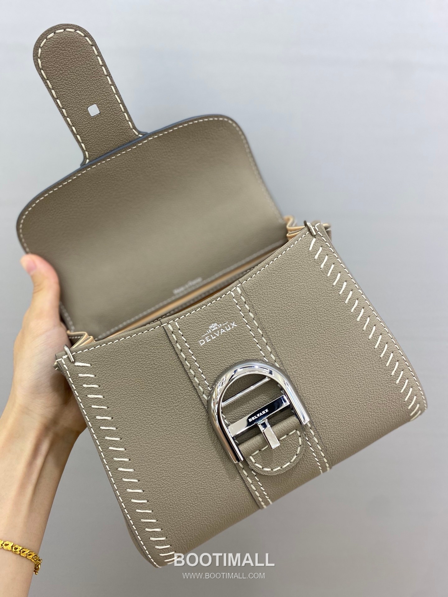 델보 브리앙 21 스몰 박스 카프스킨 카멜 스트랩 외부스티치 메탈락 플랩 핸드백 Delvaux Brillant 21 Small Box Calfskin Camel Strap External Stitch Metal Lock Flap Handbag 99125066 20cm 7