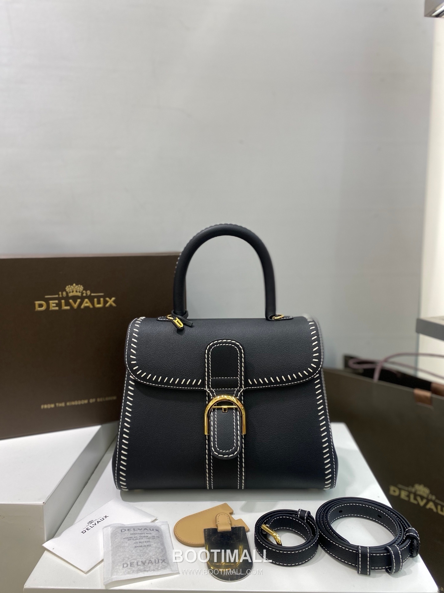 델보 브리앙 21 박스 카프스킨 카멜 스트랩 외부스티치 메탈락 플랩 핸드백 Delvaux Brillant 21 Box Calfskin Camel Strap External Stitch Metal Lock Flap Handbag 99150066 28cm 1