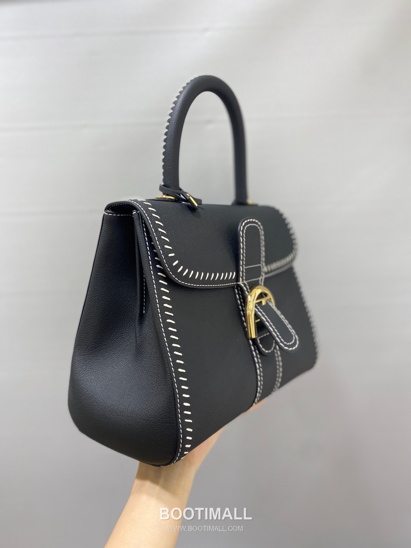 델보 브리앙 21 박스 카프스킨 카멜 스트랩 외부스티치 메탈락 플랩 핸드백 Delvaux Brillant 21 Box Calfskin Camel Strap External Stitch Metal Lock Flap Handbag 99150066 28cm 4