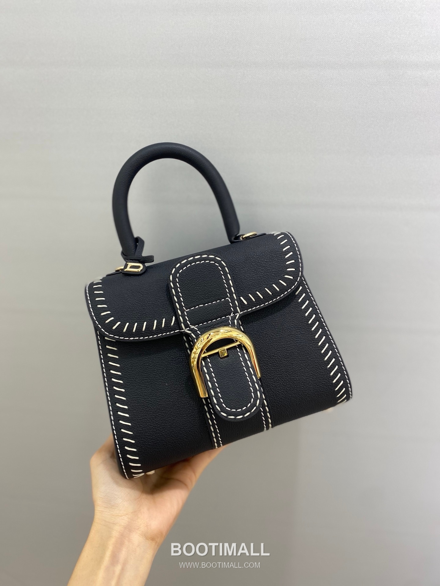 델보 브리앙 21 스몰 박스 카프스킨 카멜 스트랩 외부스티치 메탈락 플랩 핸드백 Delvaux Brillant 21 Small Box Calfskin Camel Strap External Stitch Metal Lock Flap Handbag 99125066 20cm 2