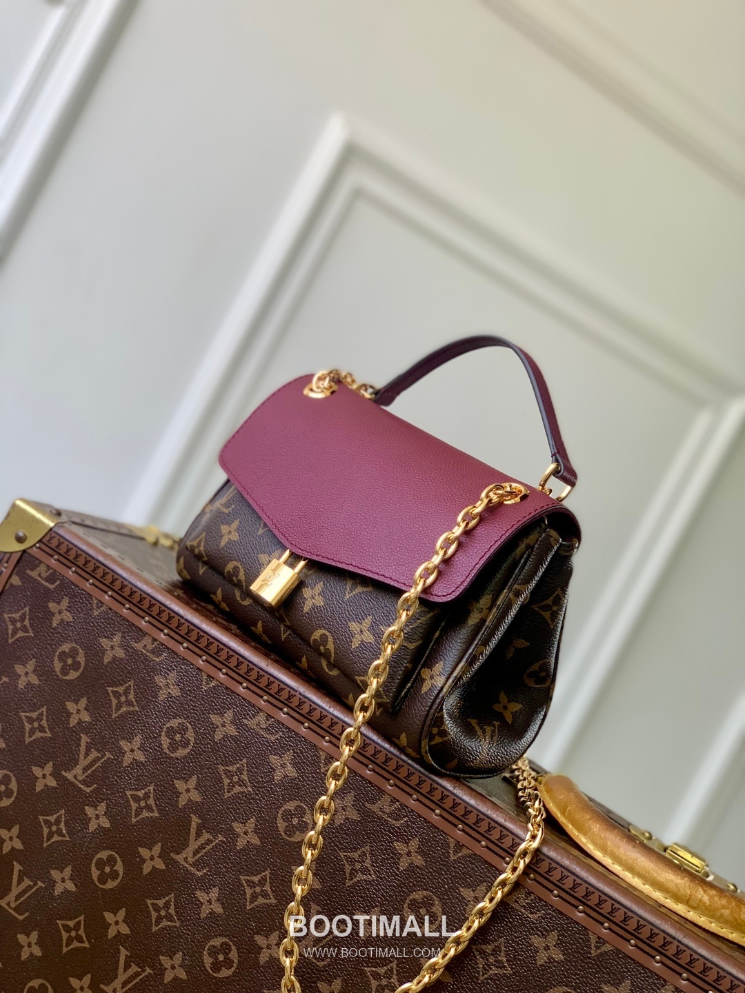 루이비통 생제르맹 BB 모노그램 캔버스 레더 체인 퍼플레드 숄더백 Louis Vuitton Saint-Germain BB Monogram Canvas Leather Chain Purple Red Shoulder Bag M27067 24cm 2