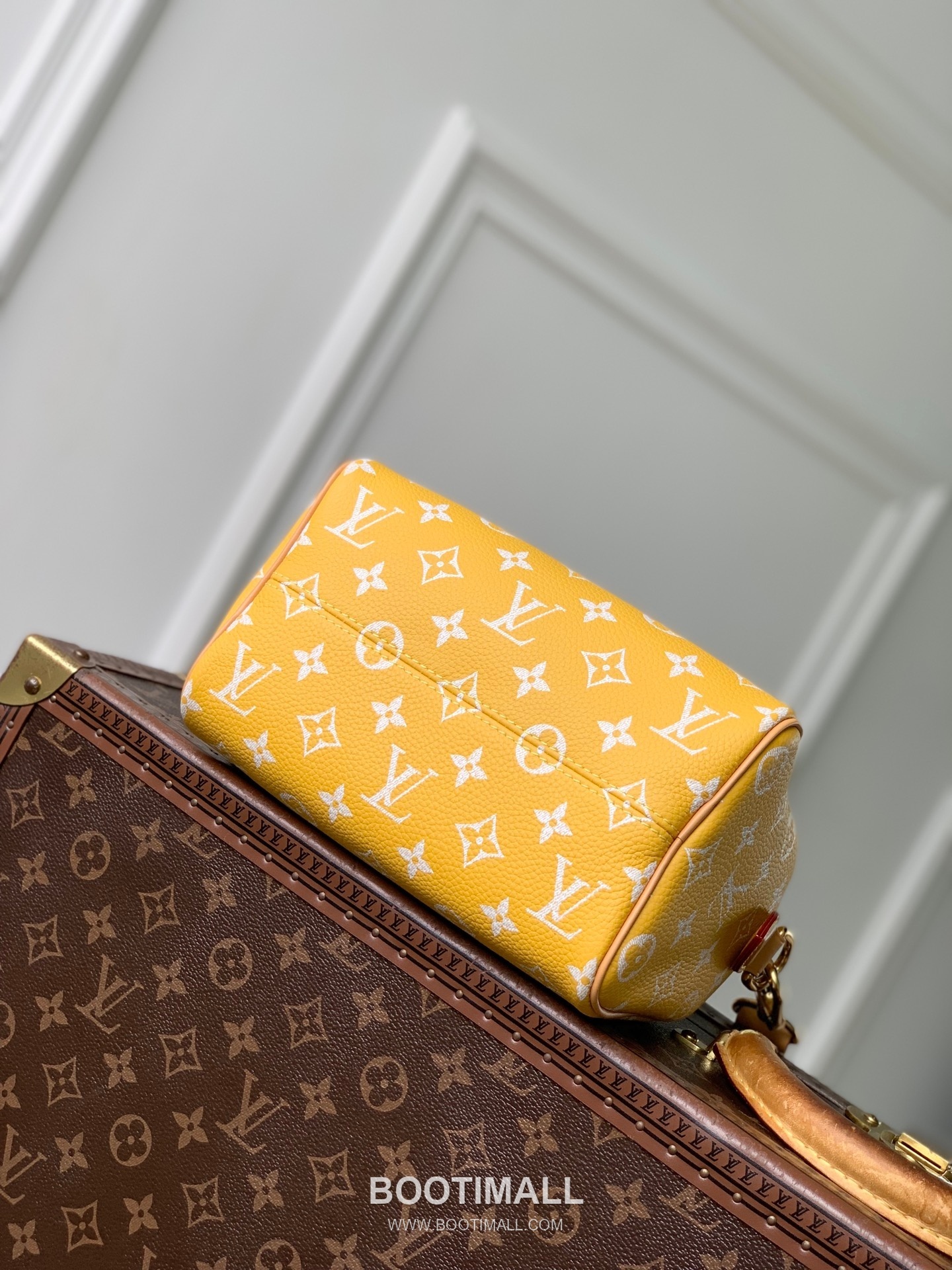 루이비통 스피디 P9 반둘리에 20 모노그램 카우하이드 레더 옐로우 더플백 Louis Vuitton Speedy P9 Bandouliere 20 Monogram Cowhide Leather Yellow Duffle Bag M28186 22cm 4