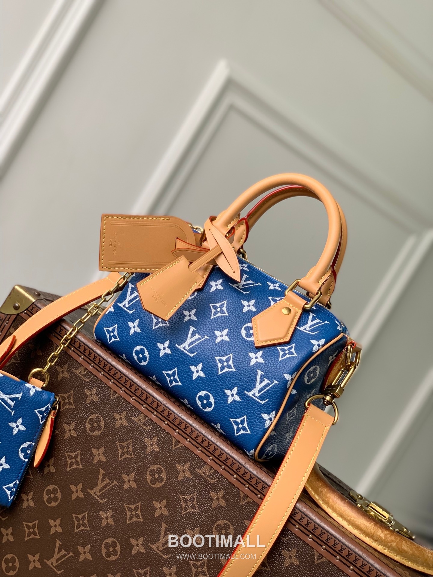 루이비통 스피디 P9 반둘리에 20 모노그램 카우하이드 레더 옐로우 더플백 Louis Vuitton Speedy P9 Bandouliere 20 Monogram Cowhide Leather Yellow Duffle Bag M28186 22cm 1