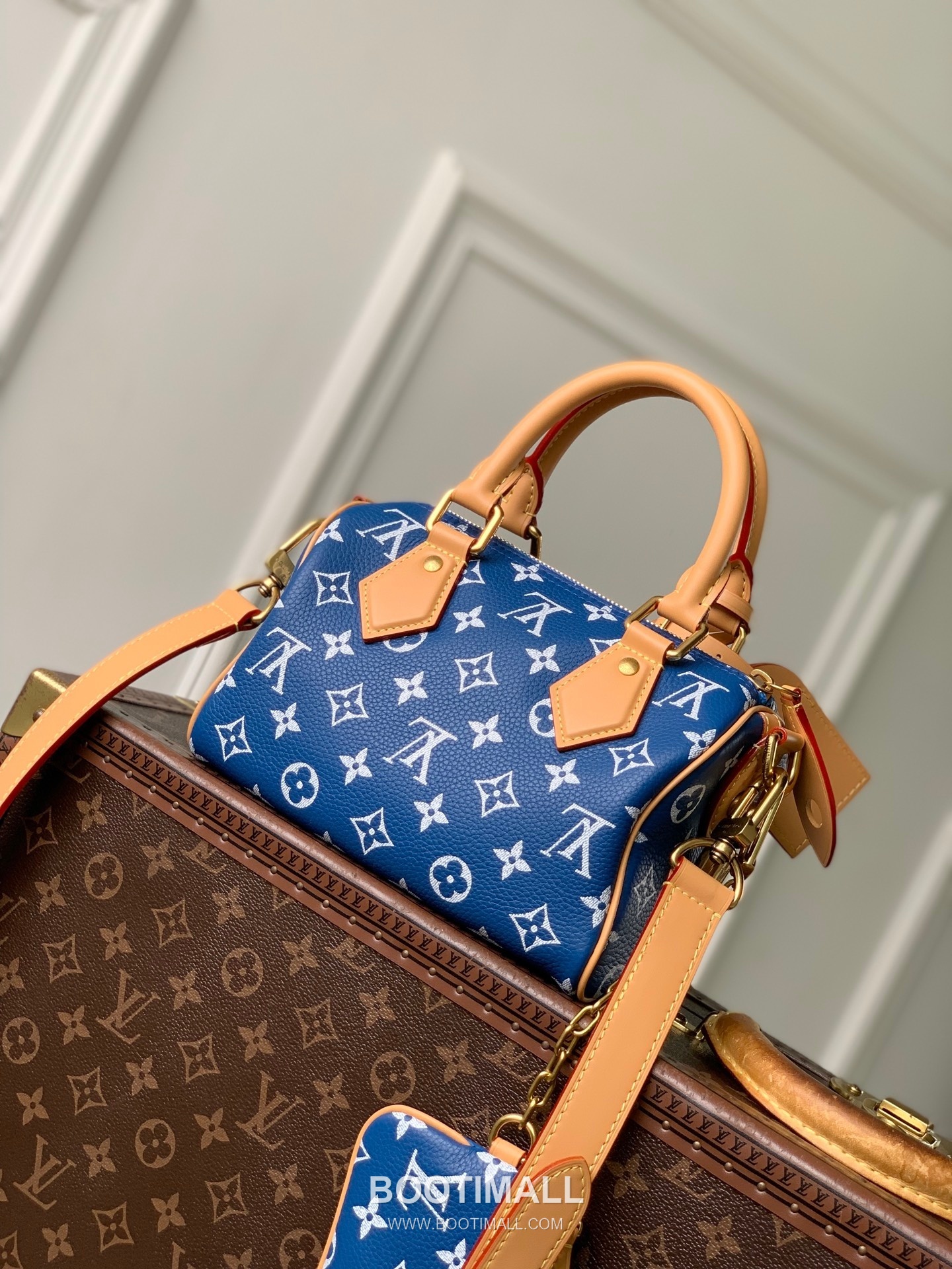 루이비통 스피디 P9 반둘리에 20 모노그램 카우하이드 레더 옐로우 더플백 Louis Vuitton Speedy P9 Bandouliere 20 Monogram Cowhide Leather Yellow Duffle Bag M28186 22cm 3