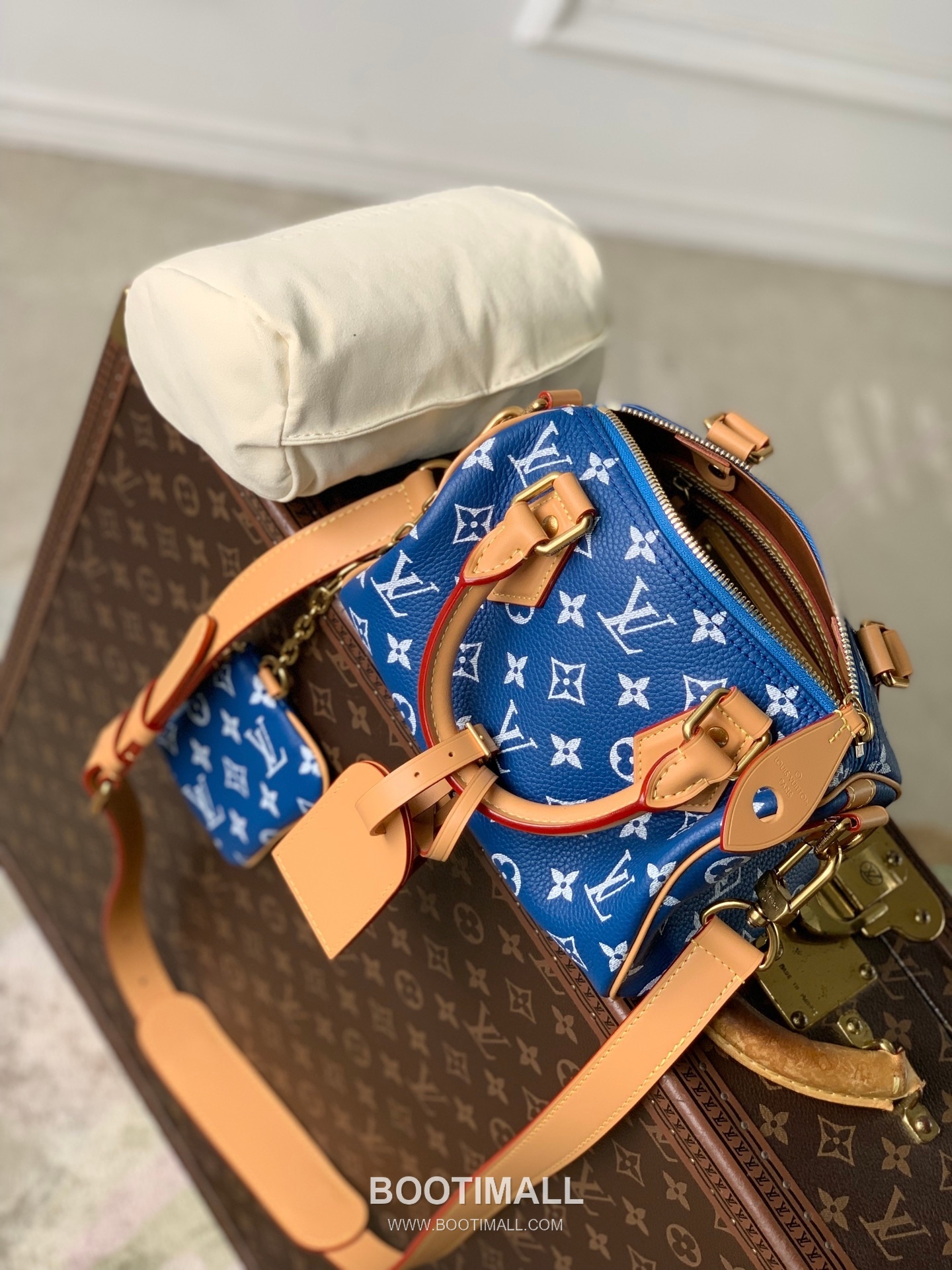 루이비통 스피디 P9 반둘리에 20 모노그램 카우하이드 레더 옐로우 더플백 Louis Vuitton Speedy P9 Bandouliere 20 Monogram Cowhide Leather Yellow Duffle Bag M28186 22cm 10
