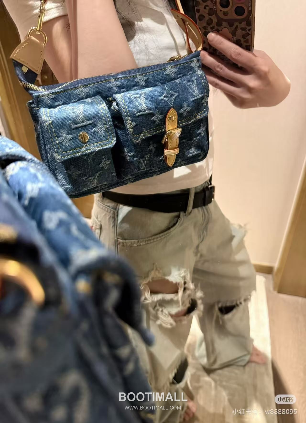 루이비통 포쉐트 악세수아 카고 코튼 레더 프론트포켓 그린 숄더백 Louis Vuitton Pochette Accessories Cargo Cotton Leather Front Pocket Green Shoulder Bag M27602 23.5cm 5