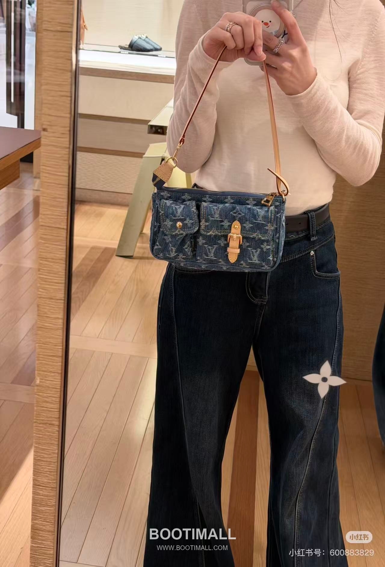 루이비통 포쉐트 악세수아 카고 코튼 레더 프론트포켓 그린 숄더백 Louis Vuitton Pochette Accessories Cargo Cotton Leather Front Pocket Green Shoulder Bag M27602 23.5cm 8