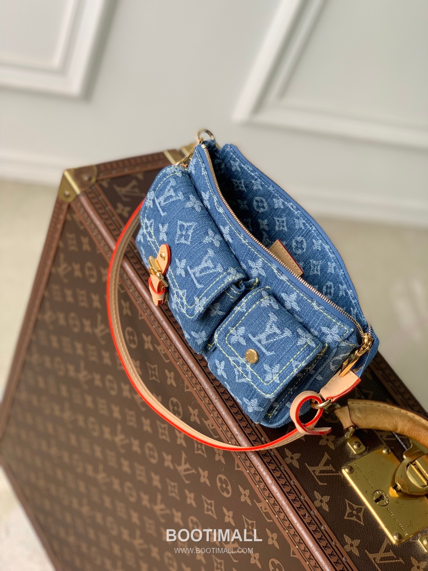 루이비통 포쉐트 악세수아 카고 코튼 레더 프론트포켓 그린 숄더백 Louis Vuitton Pochette Accessories Cargo Cotton Leather Front Pocket Green Shoulder Bag M27602 23.5cm 19