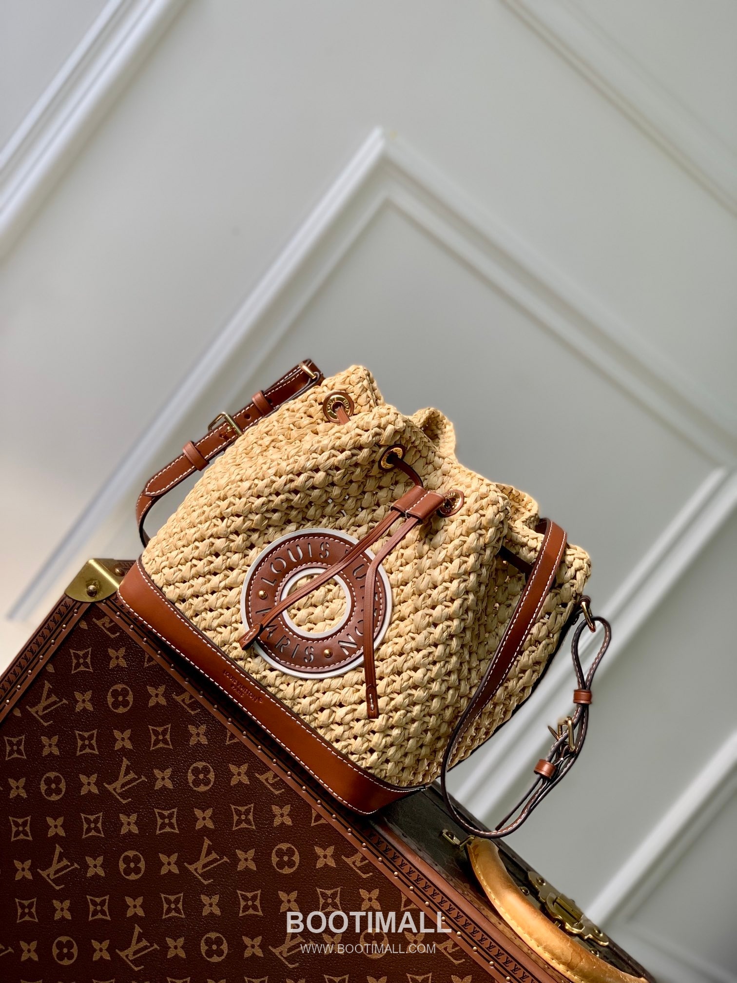 루이비통 노에 BB 라피아 레더 트리밍 버킷백 Louis Vuitton Noe BB Raffia Leather Trim Bucket Bag M24722 24cm 1