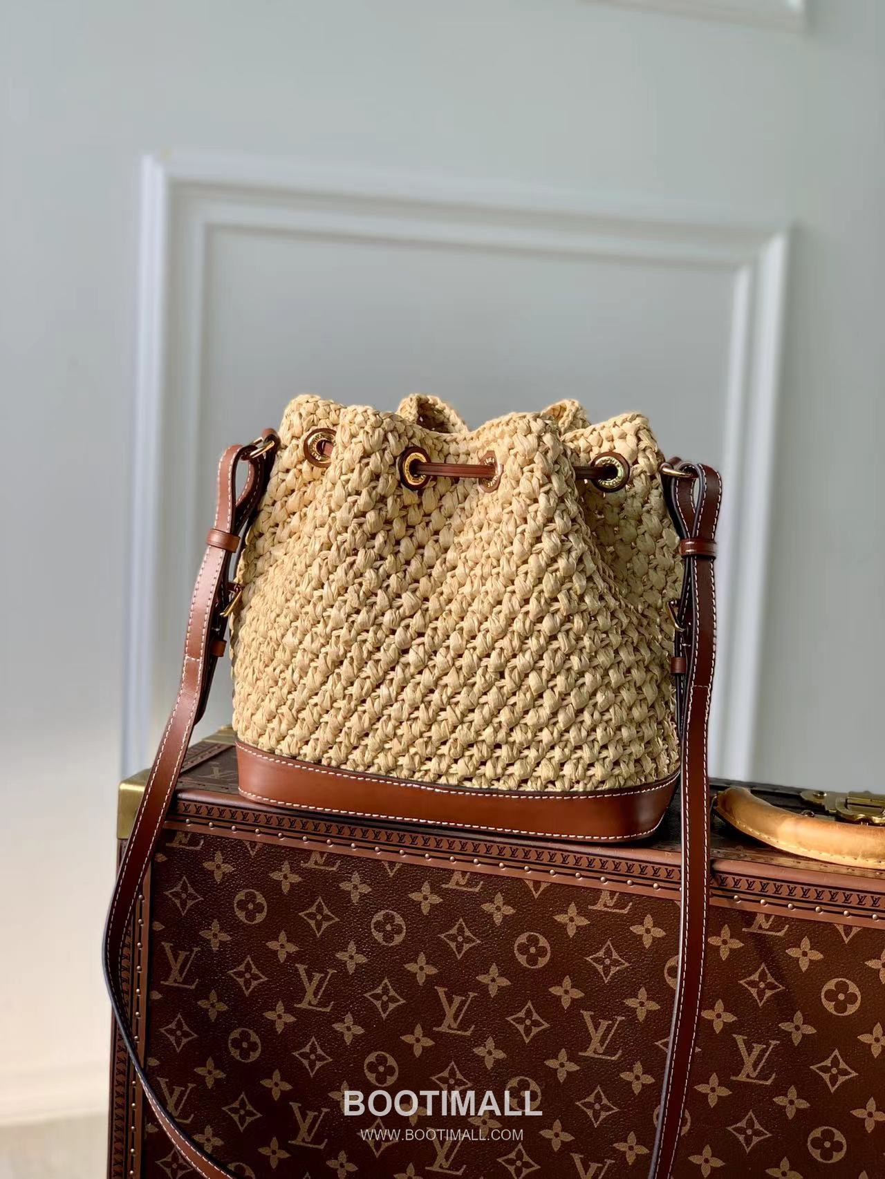 루이비통 노에 BB 라피아 레더 트리밍 버킷백 Louis Vuitton Noe BB Raffia Leather Trim Bucket Bag M24722 24cm 3