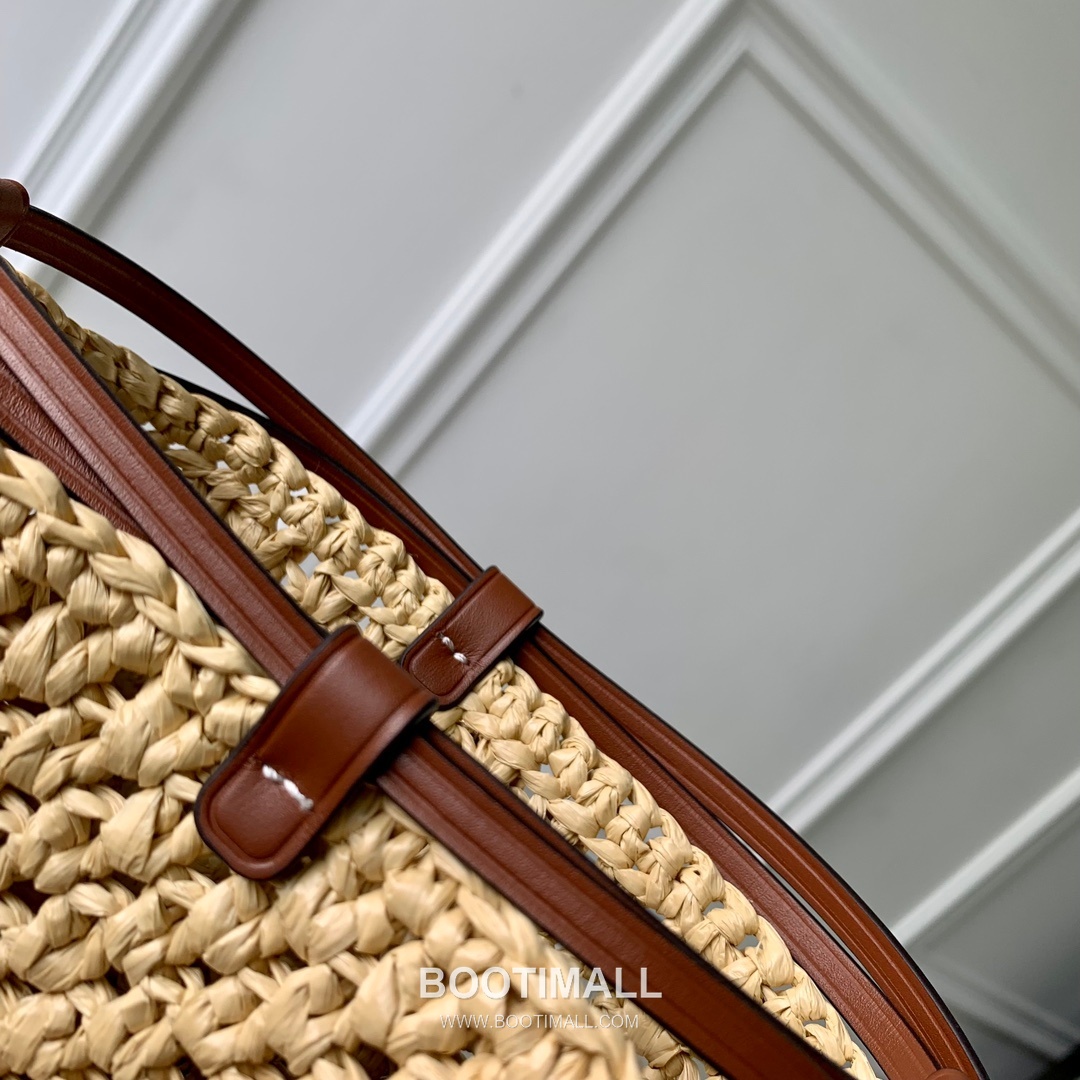 루이비통 노에 퍼스 라피아 레더 트리밍 드로우스트링 미니 버킷백 Louis Vuitton Noe Purse Raffia Leather Trim Drawstring Mini Bucket Bag M83521 12cm 7