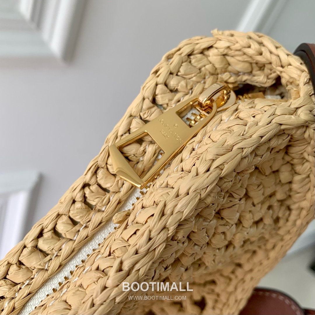 루이비통 크루아상 미디엄 라피아 레더 트리밍 하프문 숄더백 Louis Vuitton Croissant Medium Raffia Leather Trim Half Moon Shoulder Bag M24811 25cm 8