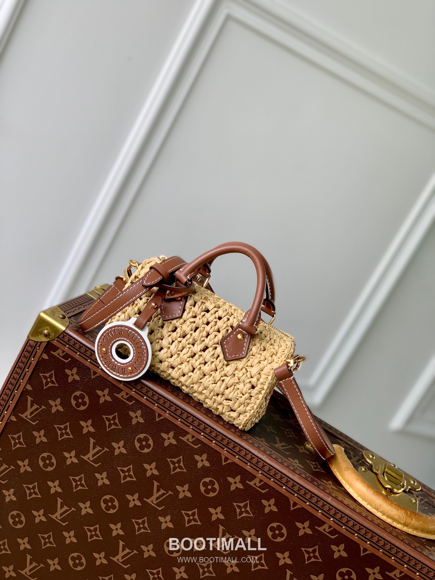 루이비통 나노 스피디 라피아 레더 트리밍 미니 더플백 Louis Vuitton Nano Speedy Raffia Leather Trim Mini Duffle Bag M83525 16cm 1