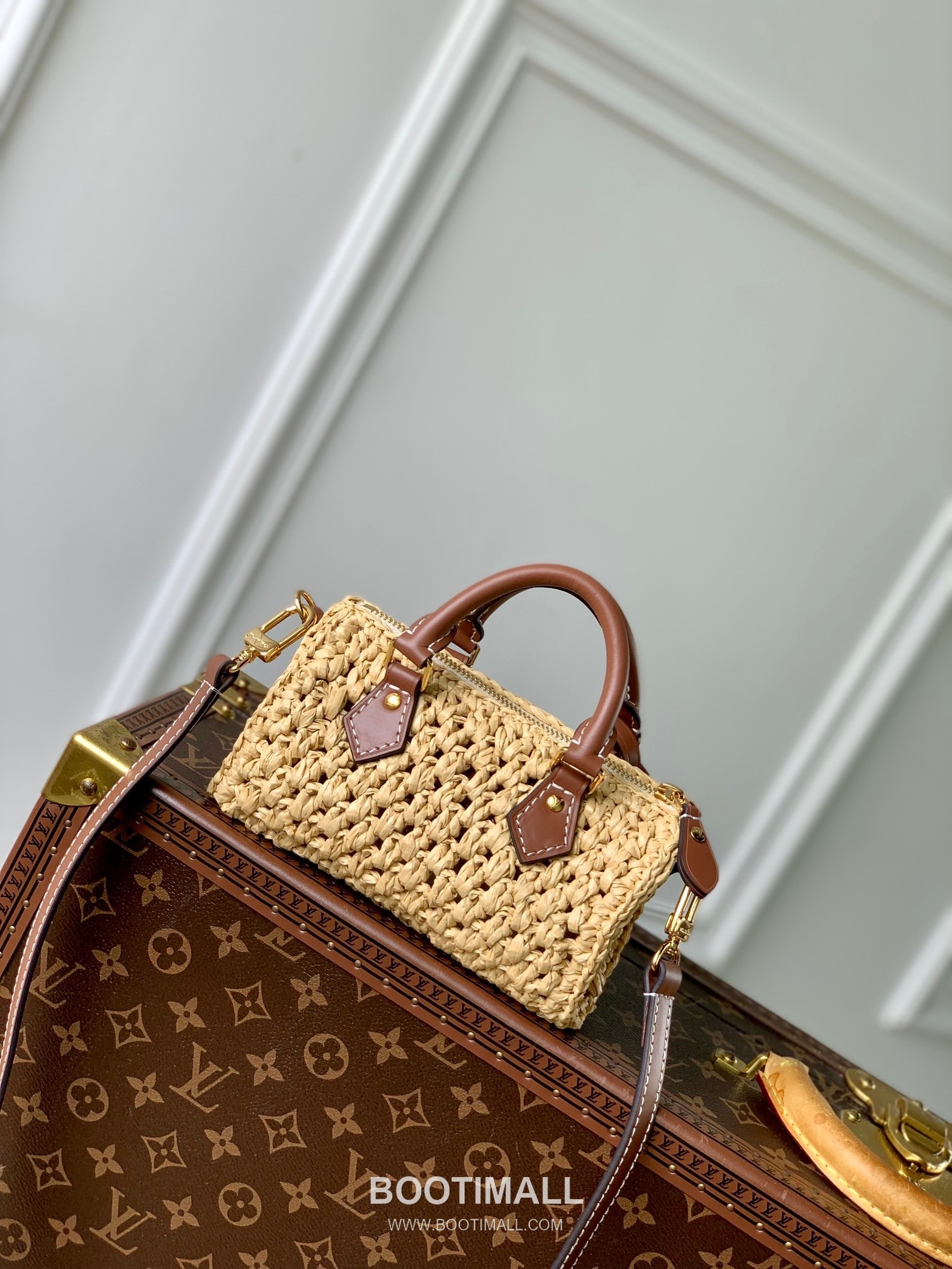 루이비통 나노 스피디 라피아 레더 트리밍 미니 더플백 Louis Vuitton Nano Speedy Raffia Leather Trim Mini Duffle Bag M83525 16cm 3