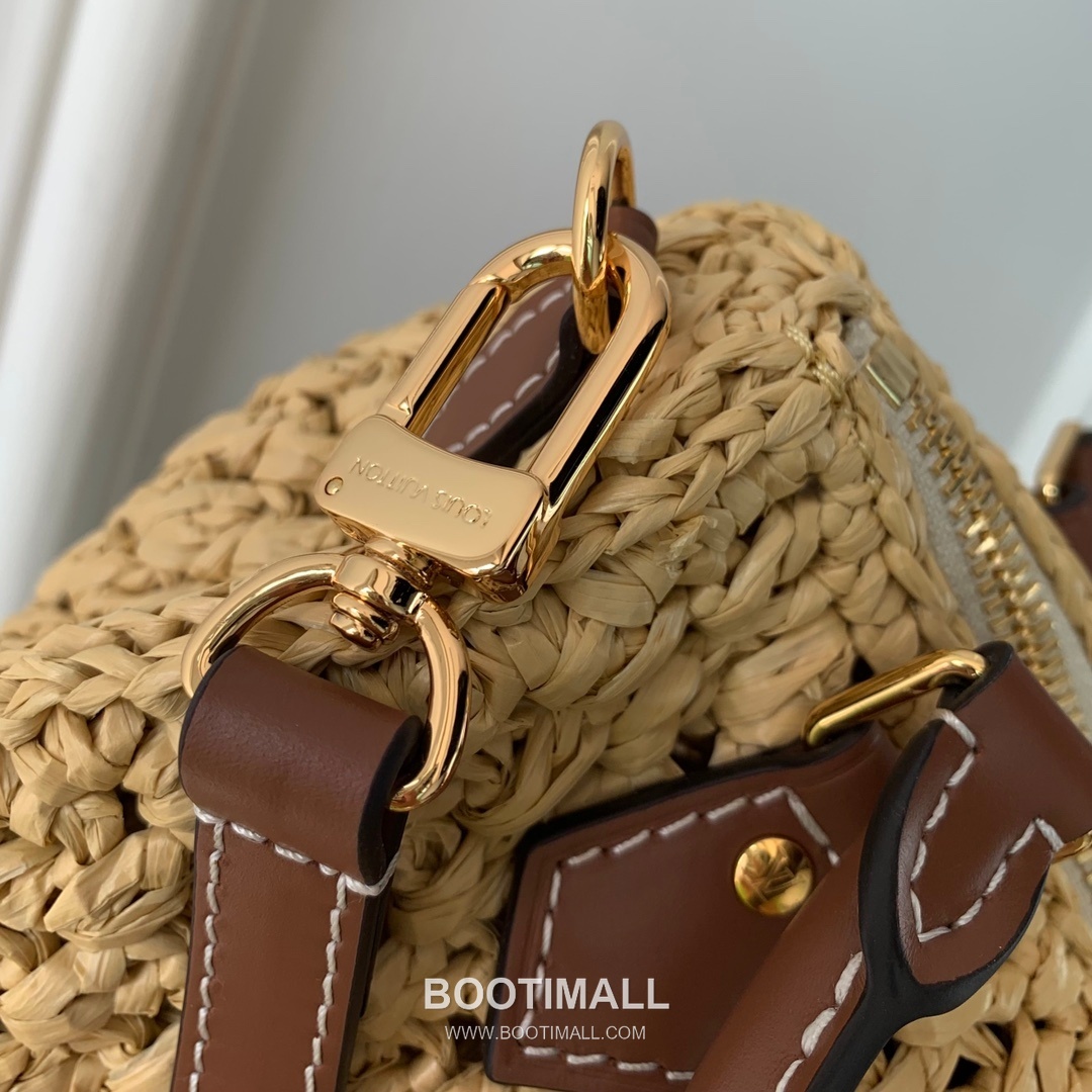 루이비통 나노 스피디 라피아 레더 트리밍 미니 더플백 Louis Vuitton Nano Speedy Raffia Leather Trim Mini Duffle Bag M83525 16cm 6