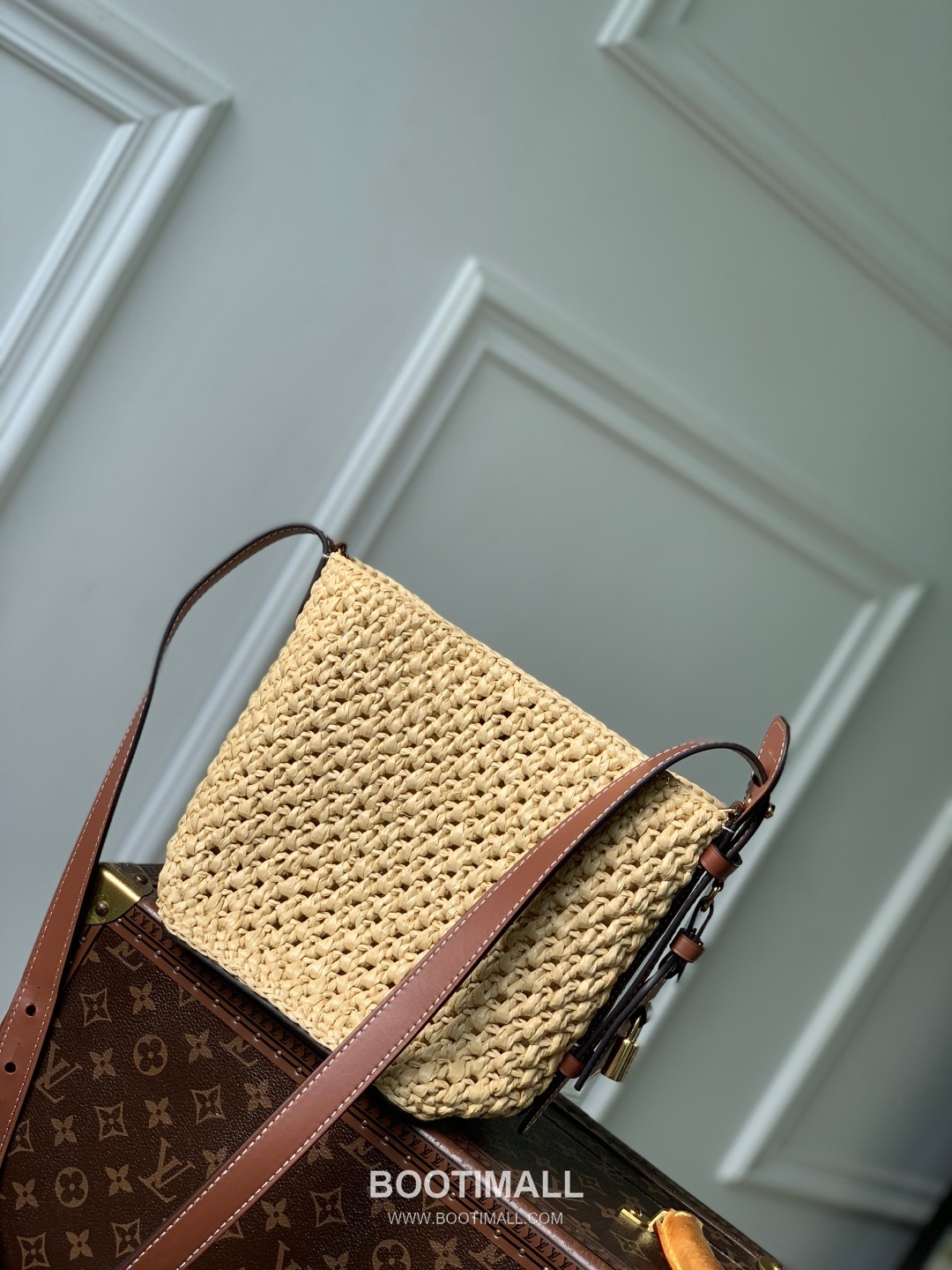 루이비통 올인 BB 라피아 레더 트리밍 락장식 미니 토트백 Louis Vuitton All In BB Raffia Leather Trim Lock Detail Mini Tote Bag M14217 18cm 3