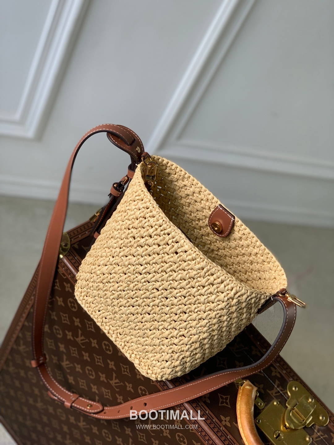 루이비통 올인 BB 라피아 레더 트리밍 락장식 미니 토트백 Louis Vuitton All In BB Raffia Leather Trim Lock Detail Mini Tote Bag M14217 18cm 9