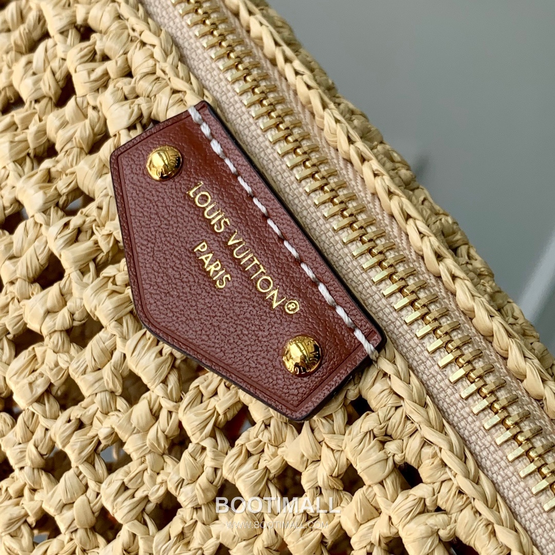 루이비통 힐스 포쉐트 라피아 레더 트리밍 체인 핸들 내추럴 클러치 Louis Vuitton Hills Pochette Raffia Leather Trim Chain Handle Natural Clutch M14304 18.5cm 5