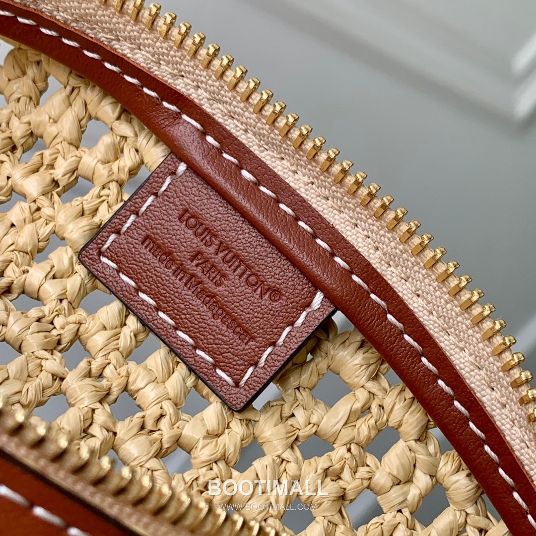 루이비통 힐스 포쉐트 라피아 레더 트리밍 체인 핸들 내추럴 클러치 Louis Vuitton Hills Pochette Raffia Leather Trim Chain Handle Natural Clutch M14304 18.5cm 8